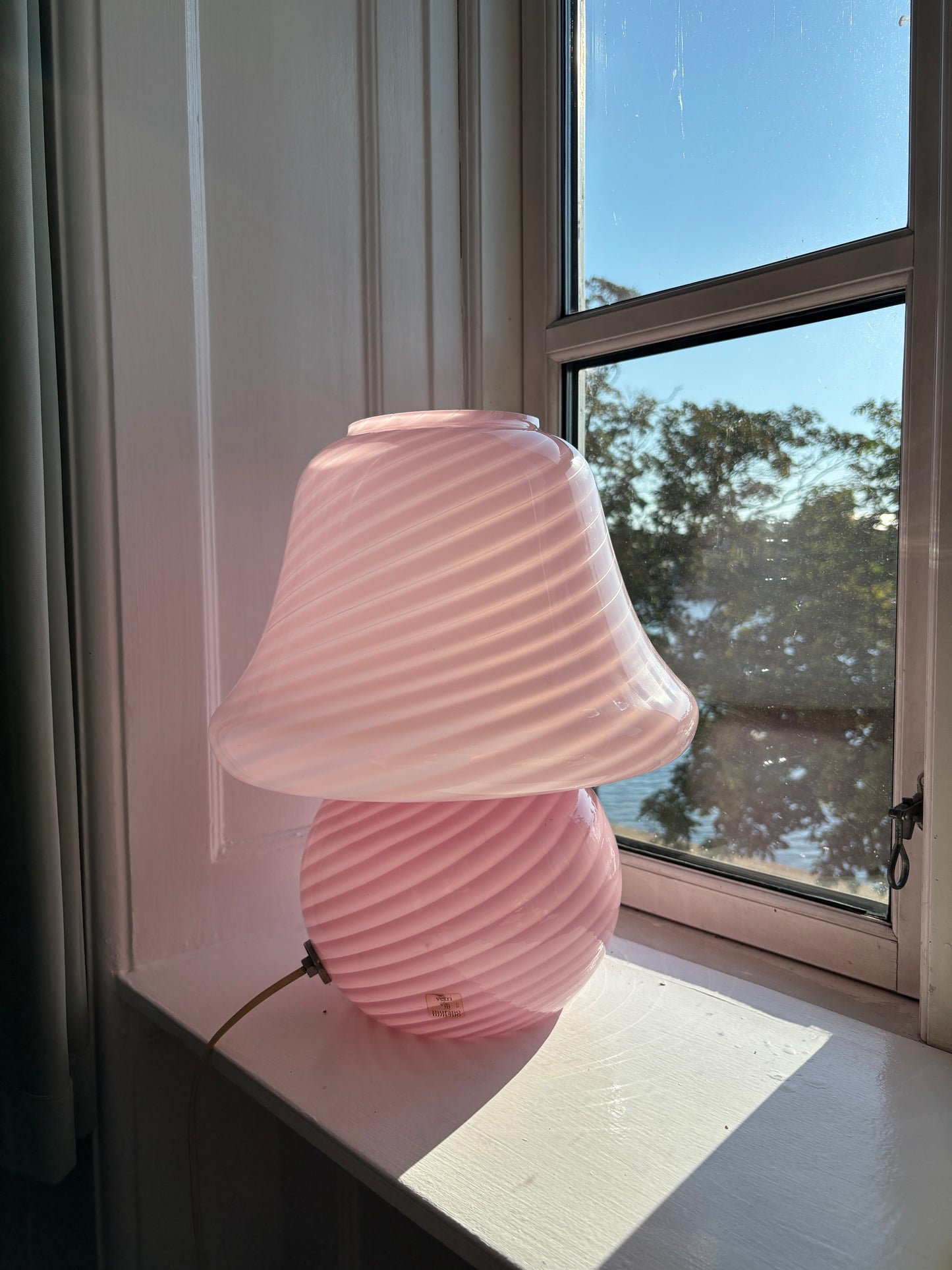Vintage Murano mushroom i pink bubblegum