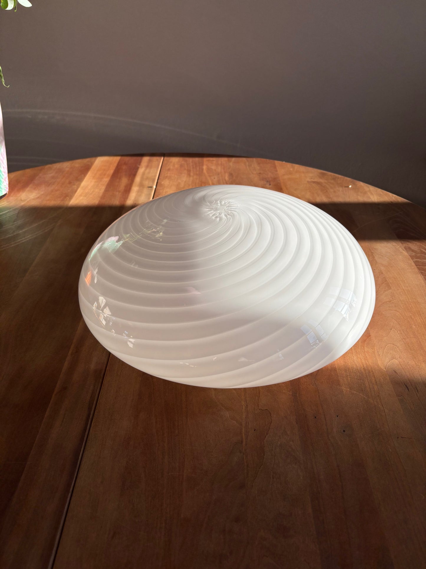 Vintage Murano plafond hvid swirl 38 cm