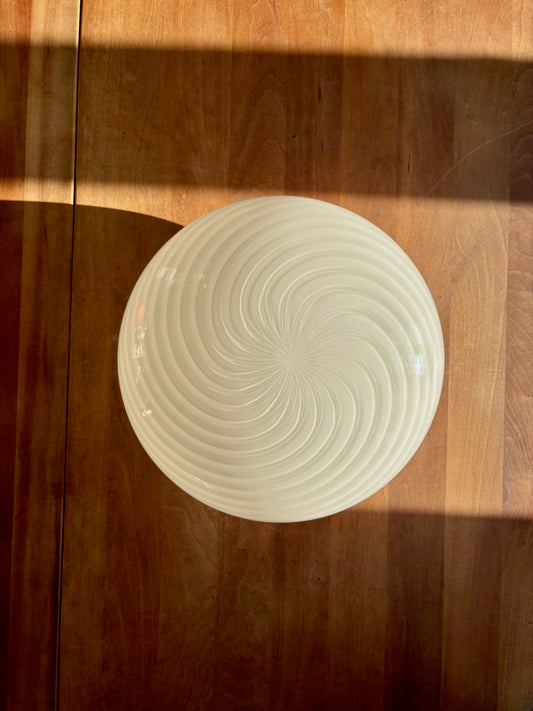 Vintage Murano plafond med hvid swirl 30 cm