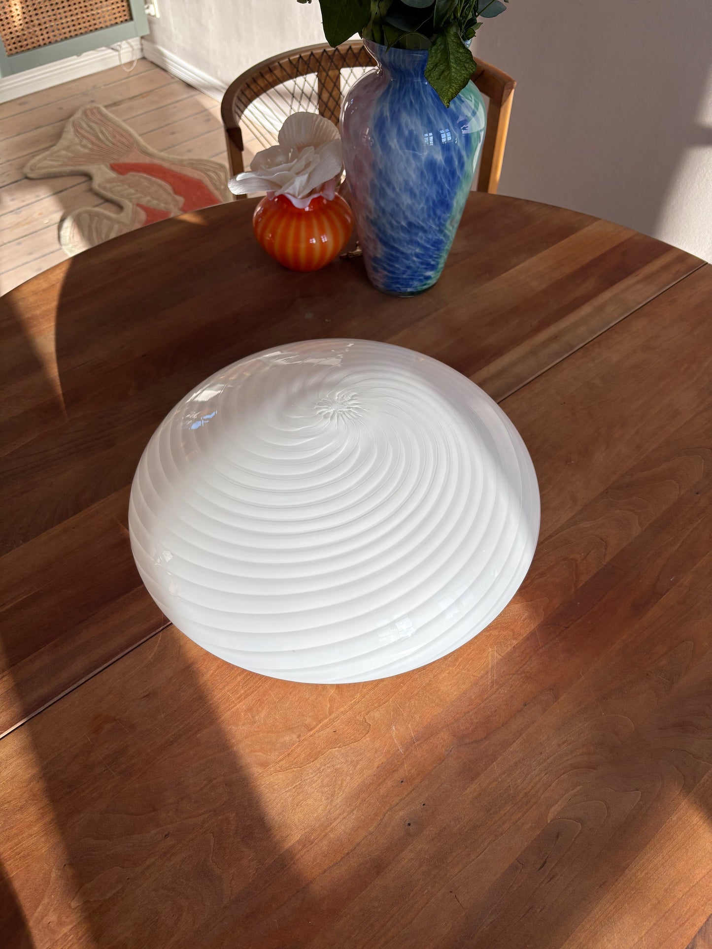 Vintage Murano plafond hvid swirl 38 cm