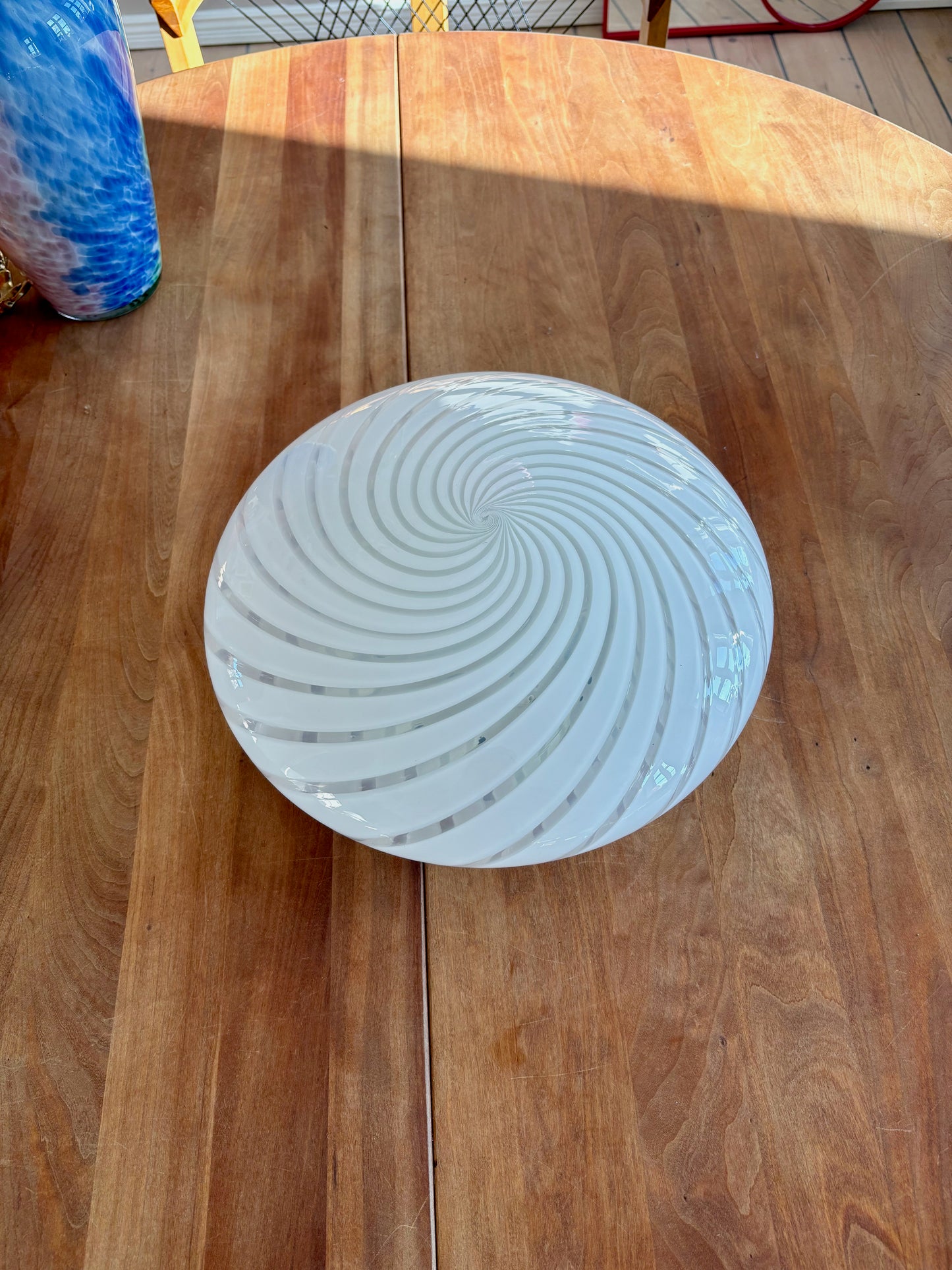 Vintage Murano plafond hvid swirl 32 cm