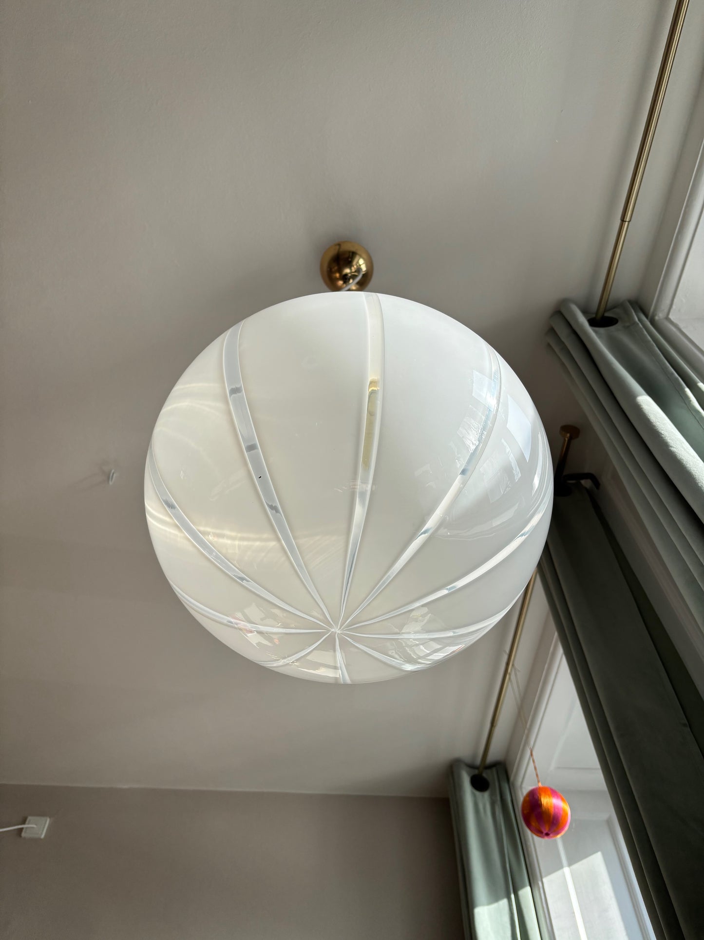 Vintage Murano pendel med vertikalt rigadin 40 cm