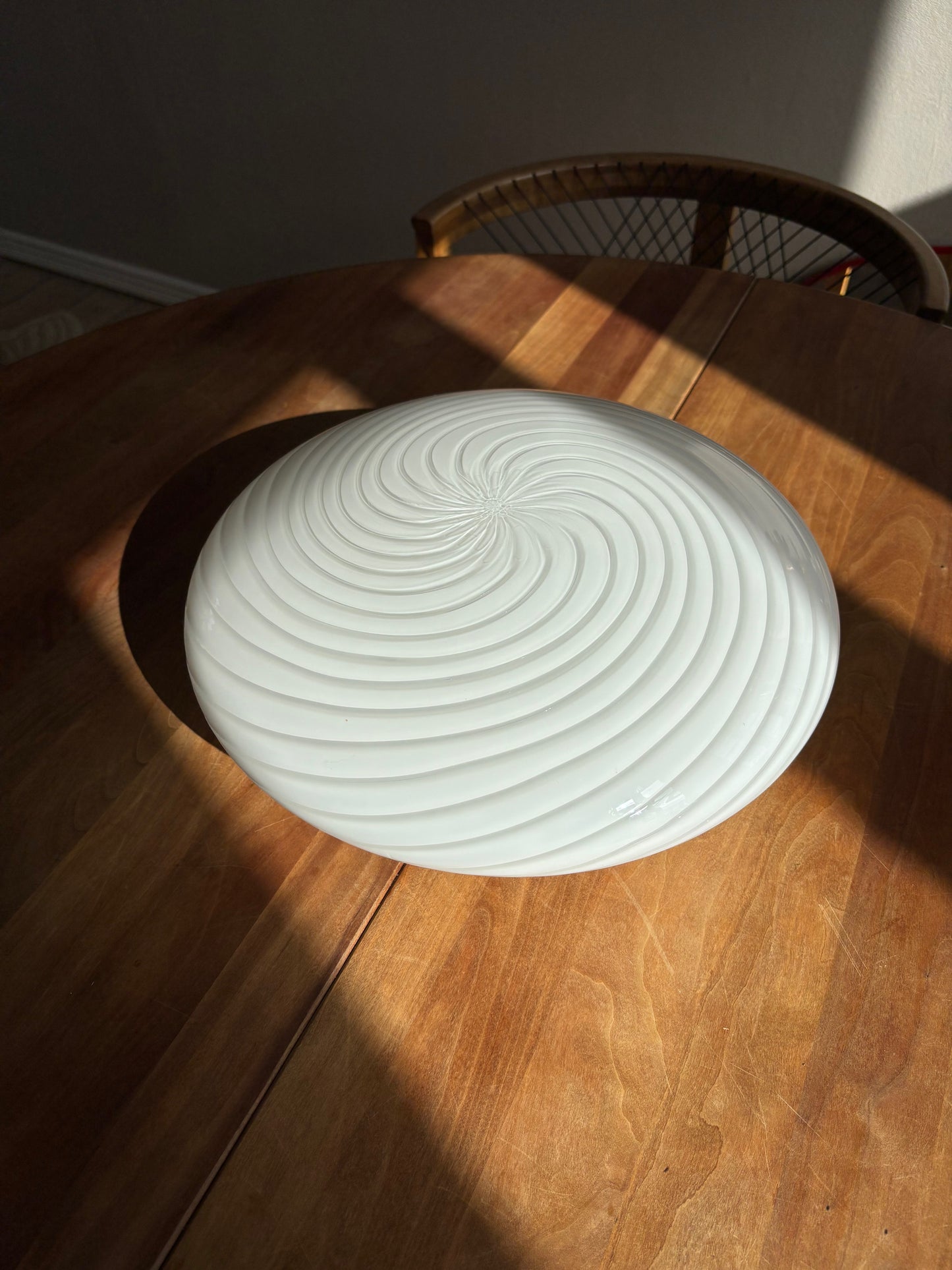 Vintage Murano plafond hvidt swirl 35 cm