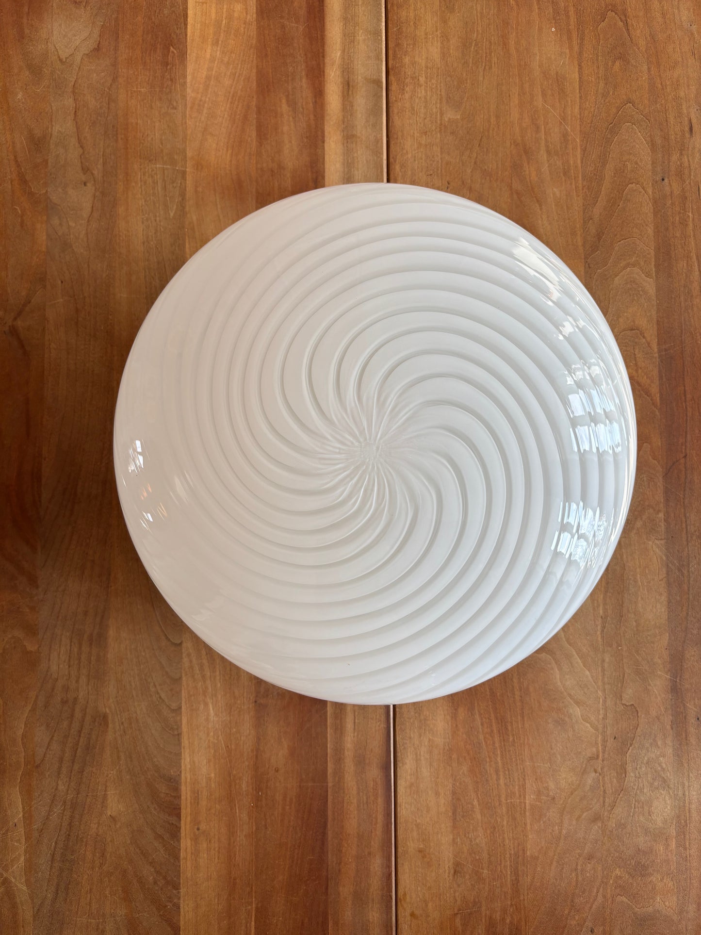 Vintage Murano plafond hvidt swirl 35 cm