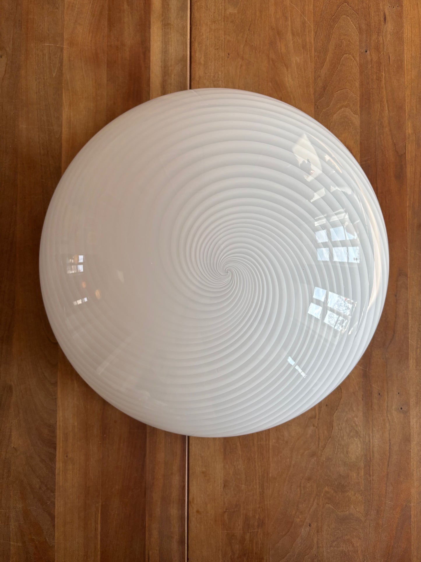 Vintage Murano plafond hvidt swirl 40 cm