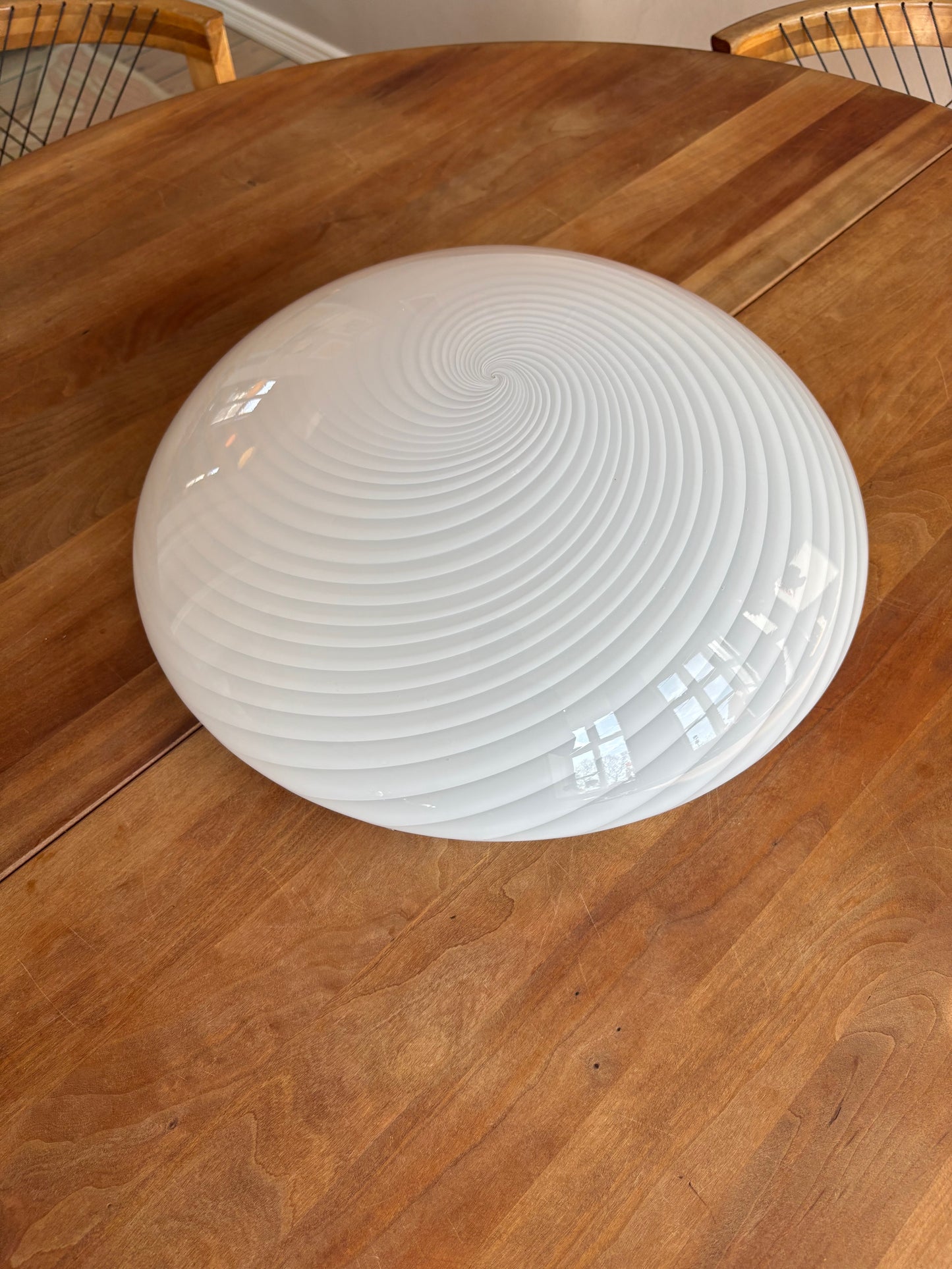 Vintage Murano plafond hvidt swirl 40 cm