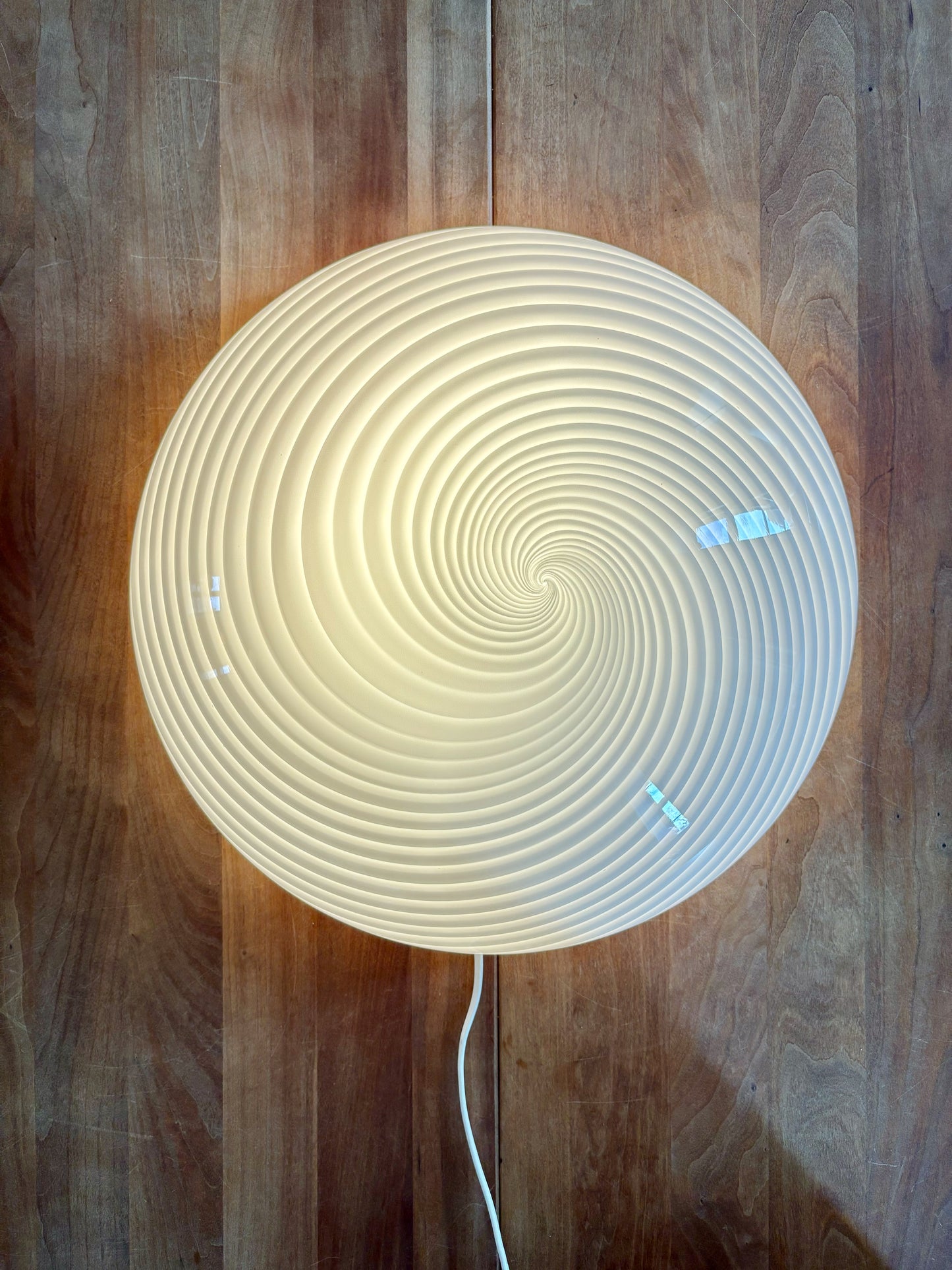 Vintage Murano plafond hvidt swirl 40 cm