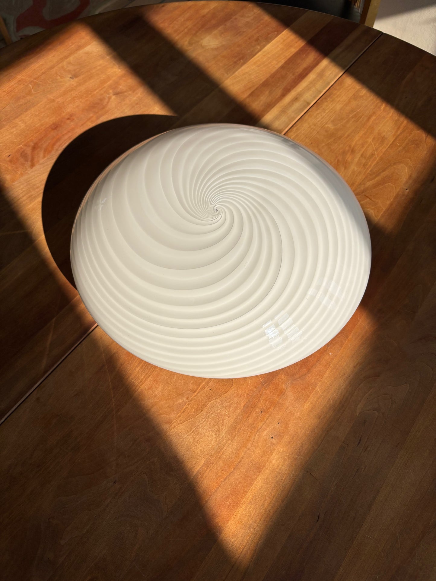 Vintage Murano plafond hvidt swirl 40 cm
