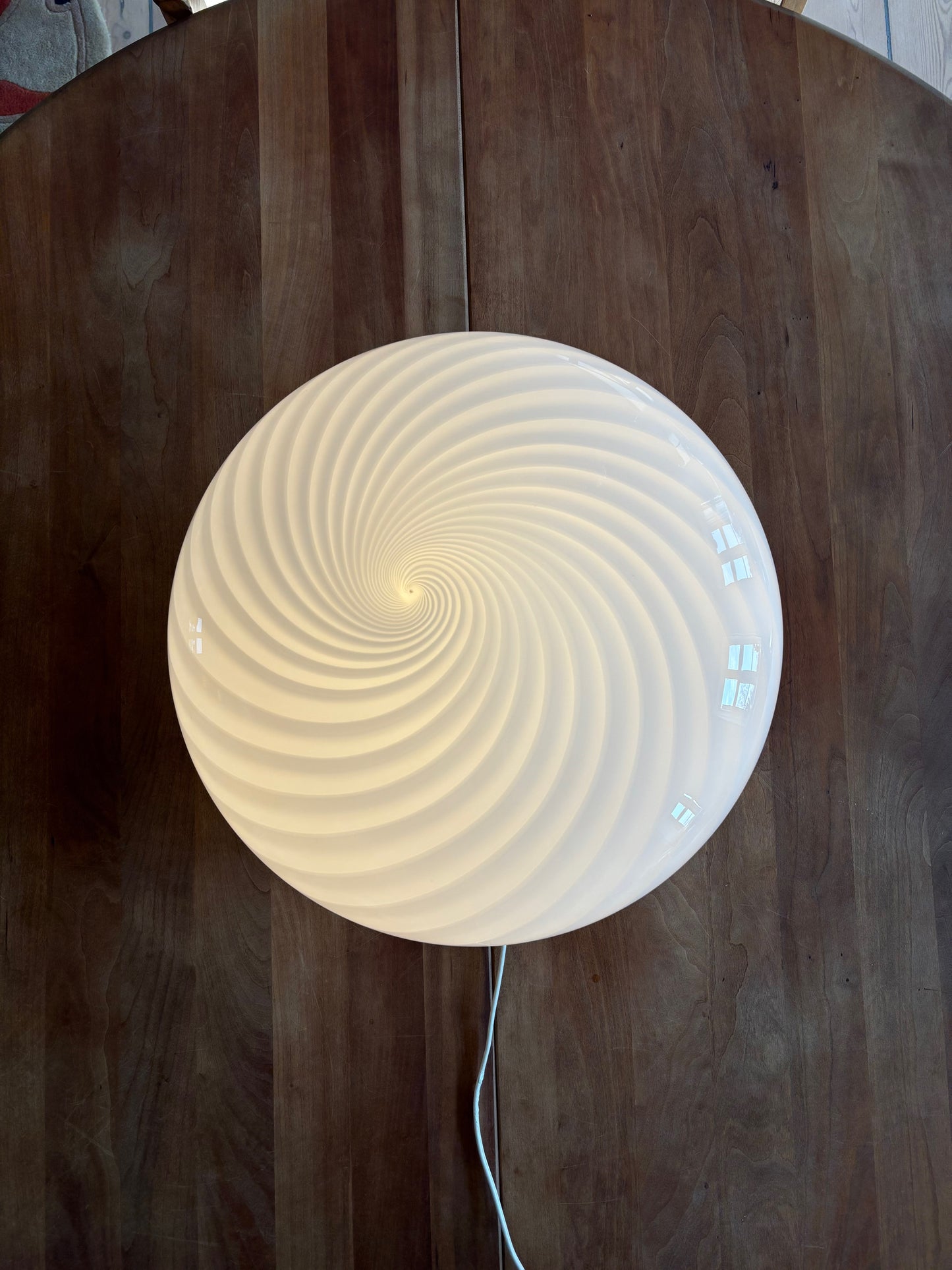 Vintage Murano plafond hvidt swirl 40 cm