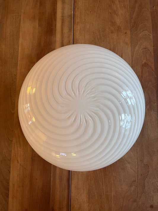 Vintage Murano plafond med hvidt swirl 27 cm