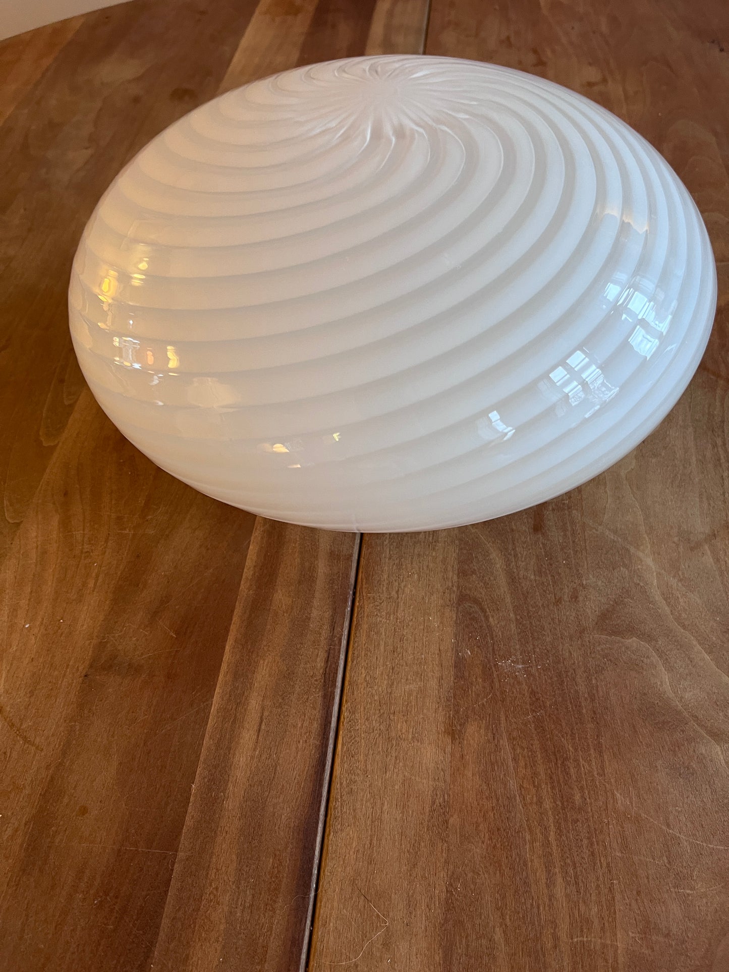 Vintage Murano plafond med hvidt swirl 27 cm