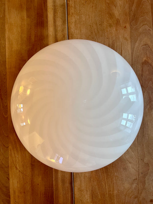 Vintage Murano plafond med hvidt swirl 30 cm