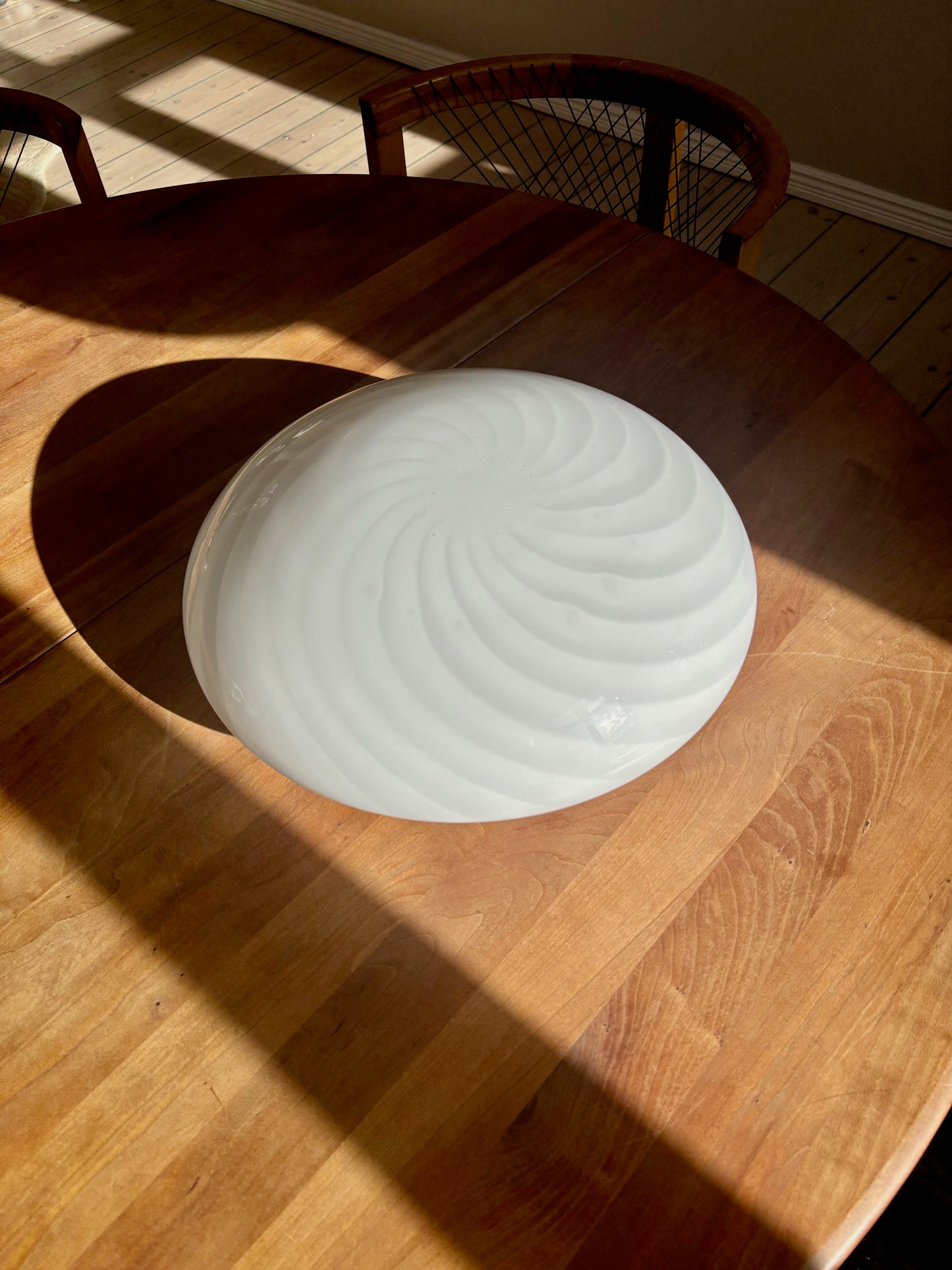 Vintage Murano plafond hvidt swirl 36 cm
