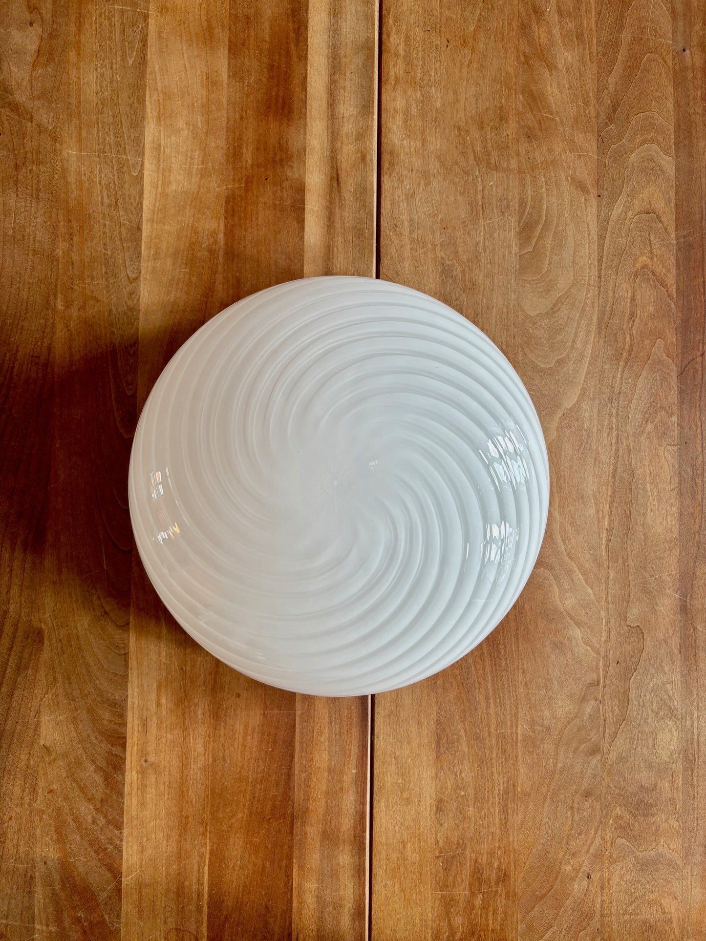 Vintage De Majo Murano plafond hvidt swirl 26 cm