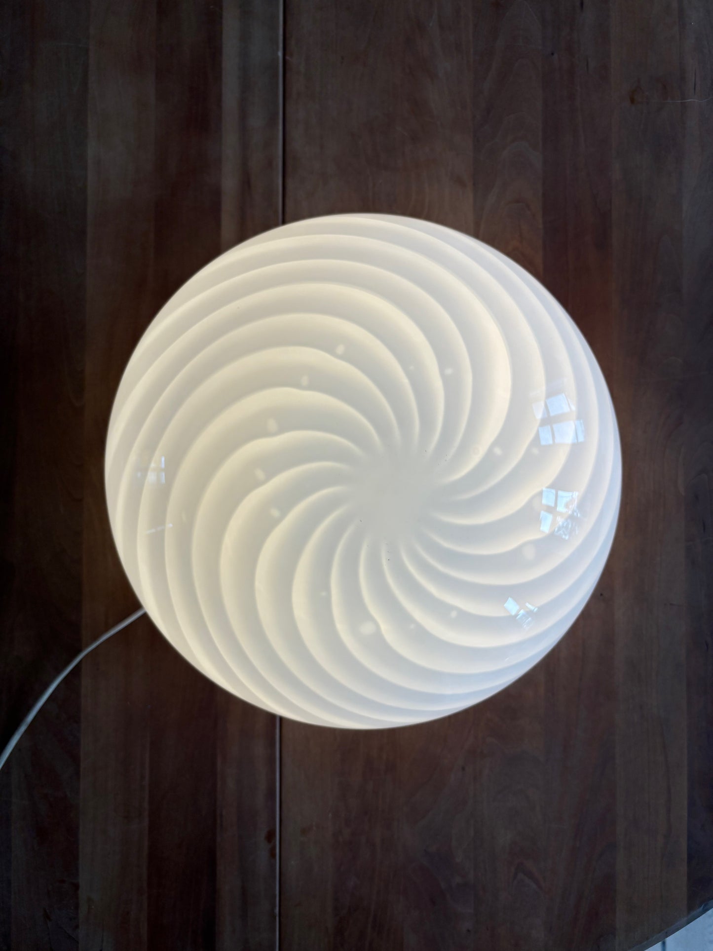 Vintage Murano plafond hvidt swirl 36 cm