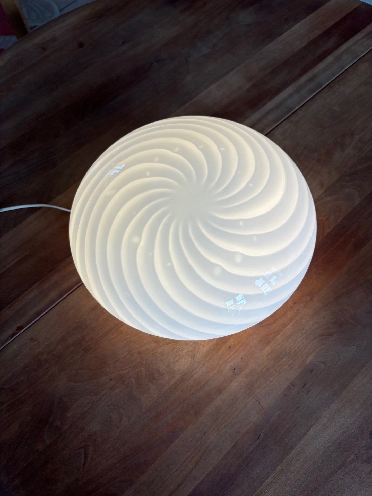 Vintage Murano plafond hvidt swirl 36 cm