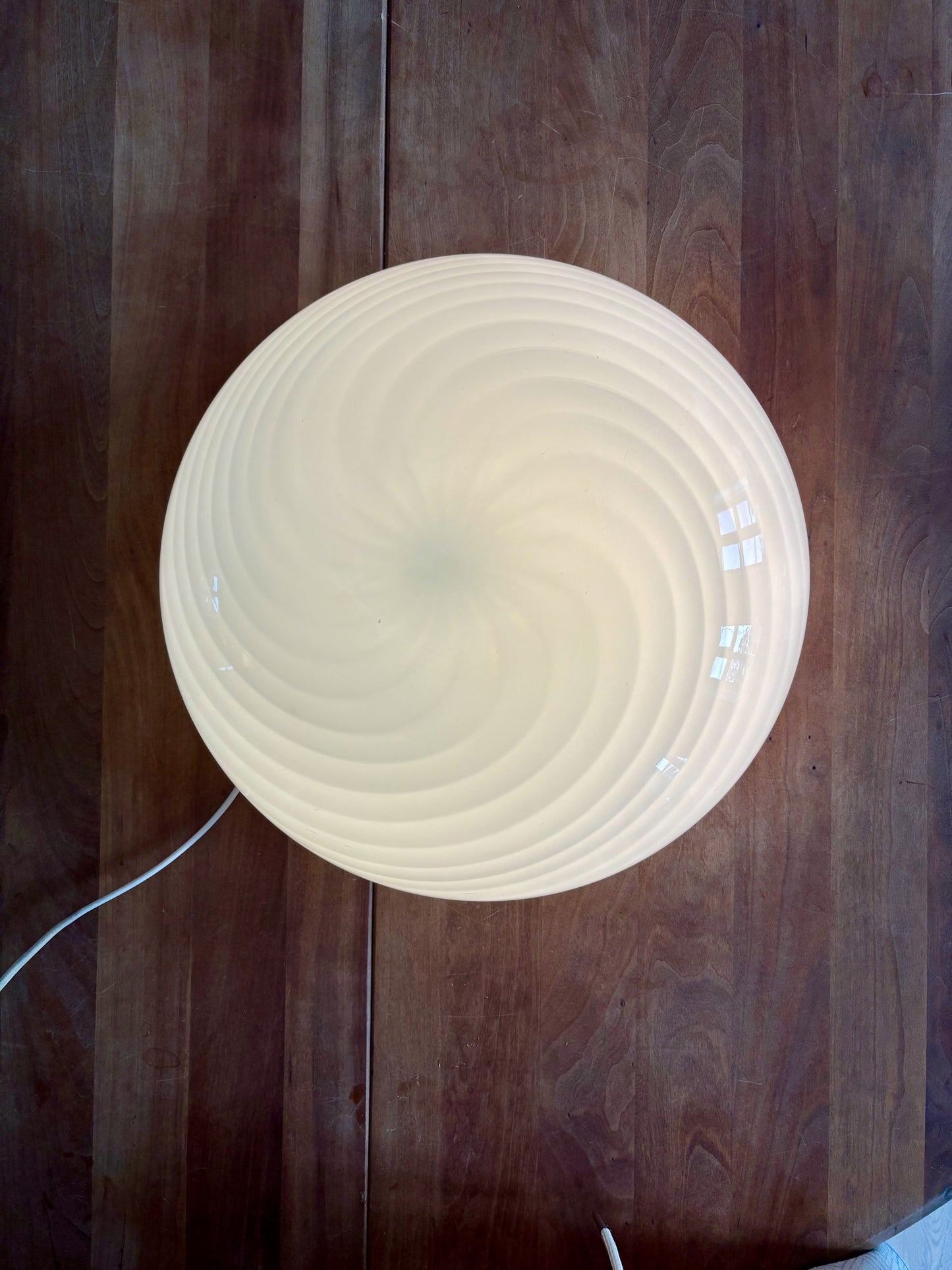 Vintage Murano plafond hvidt swirl 35 cm