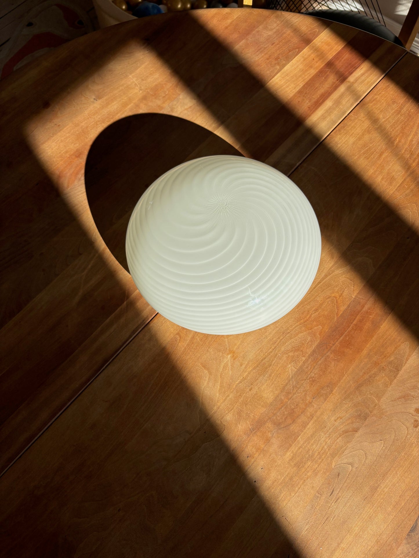 Vintage Murano plafond 30 cm i hvidt swirl