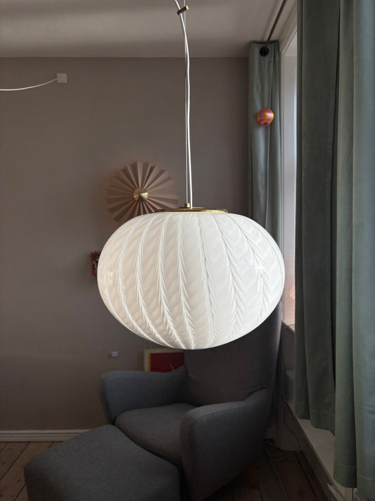 Vintage Murano pendel peacock 45 cm med Murano mærke