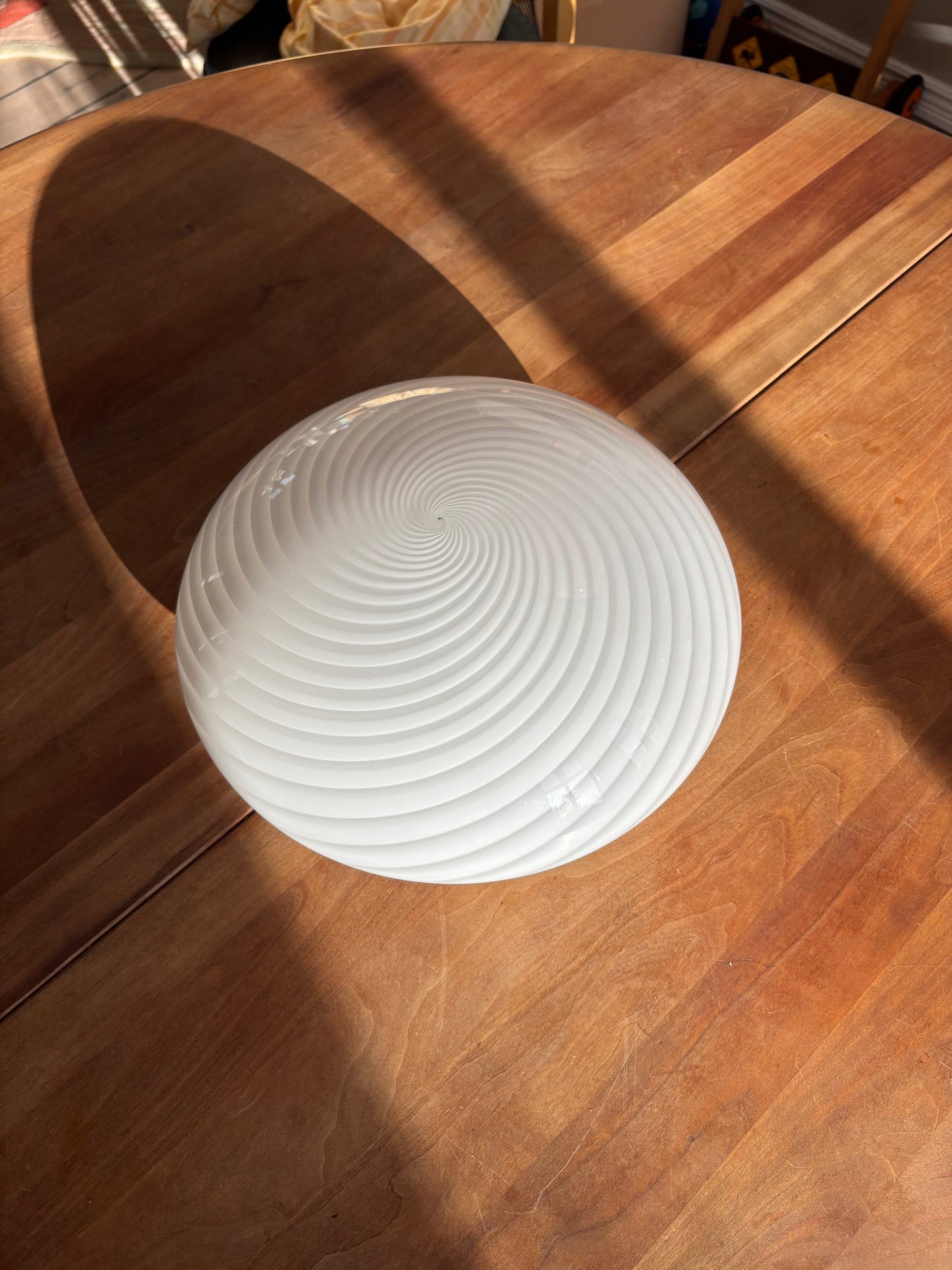 Vintage Murano plafond med hvidt swirl 30 cm