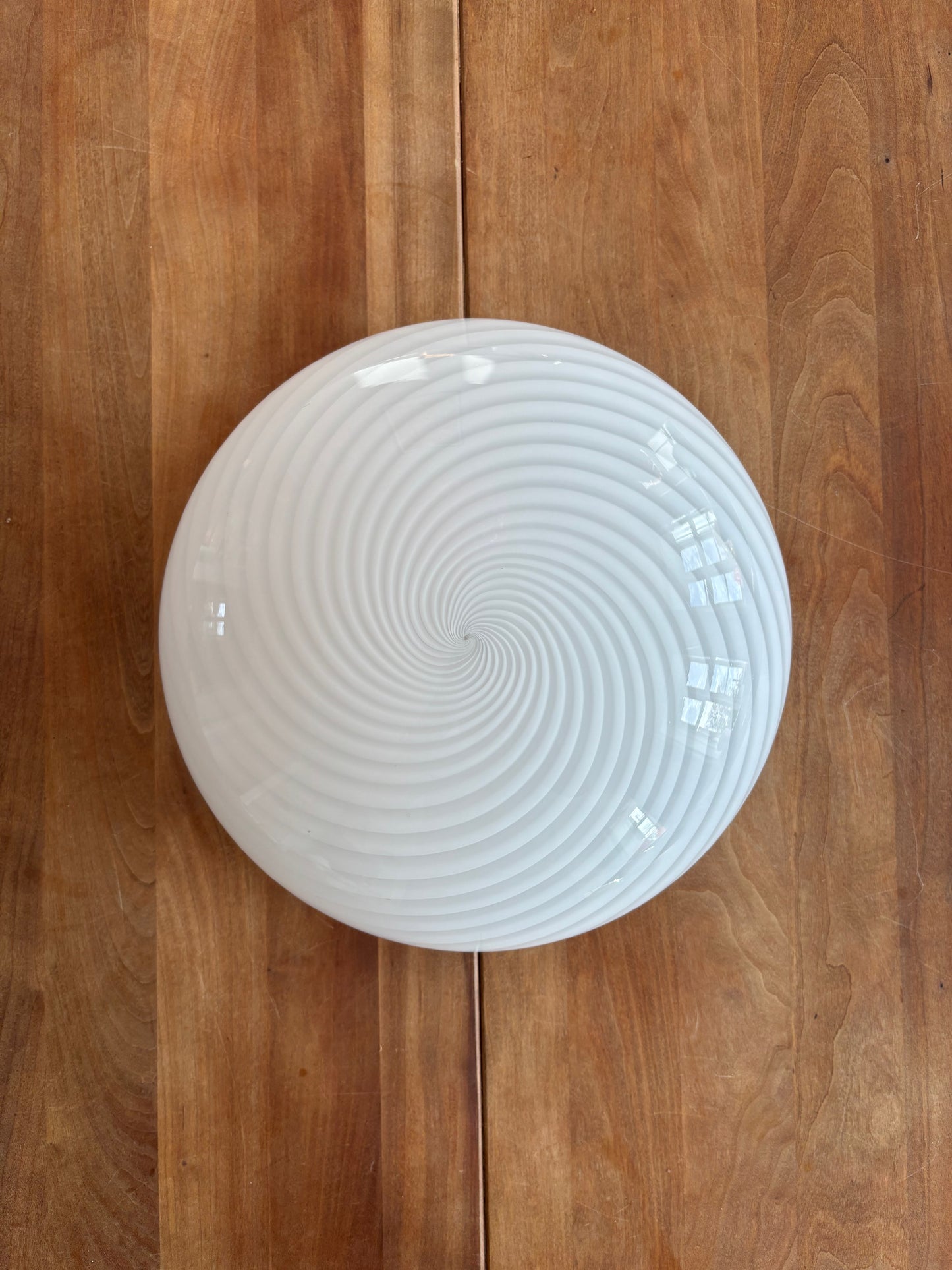Vintage Murano plafond med hvidt swirl 30 cm
