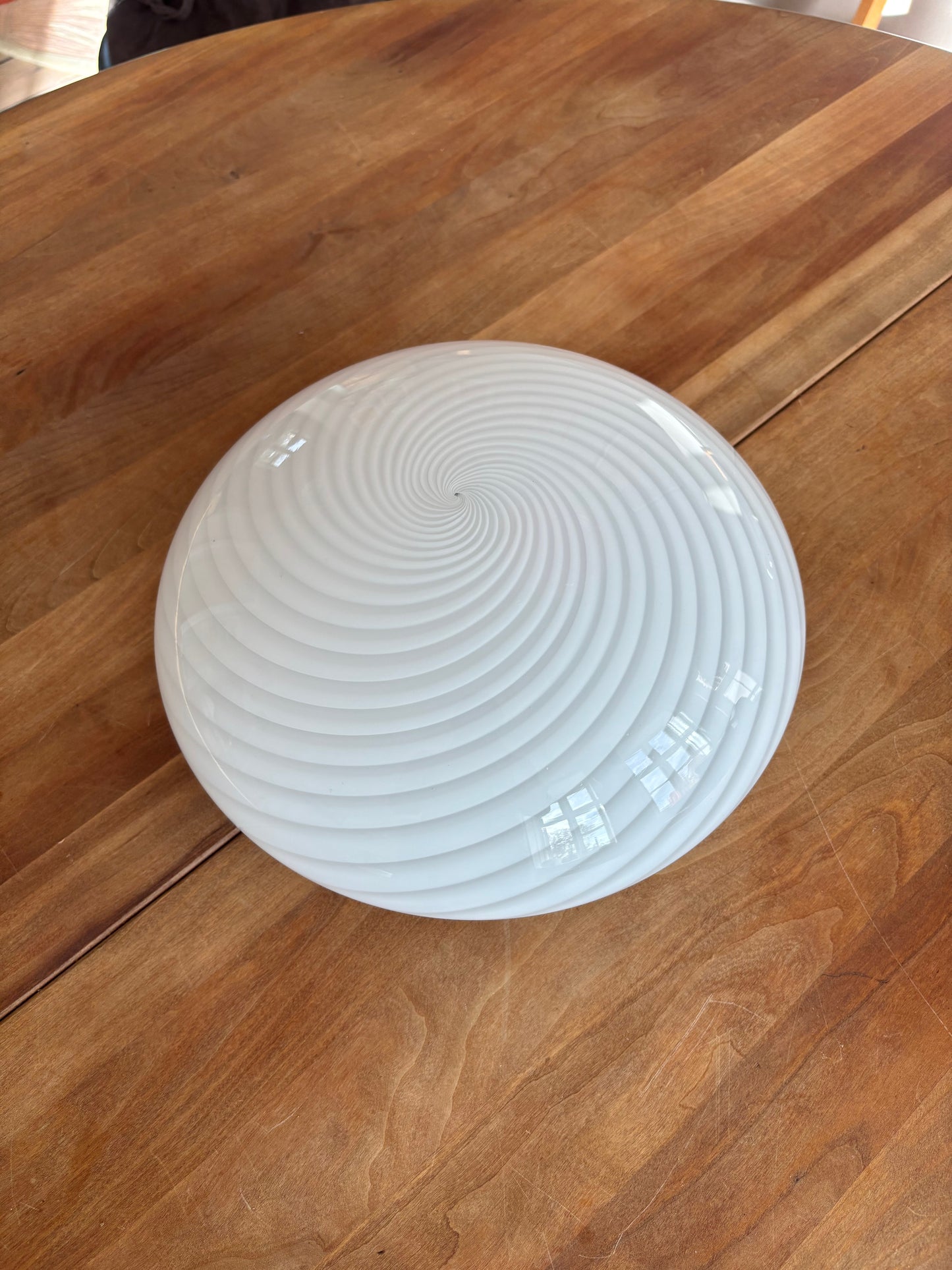 Vintage Murano plafond med hvidt swirl 30 cm
