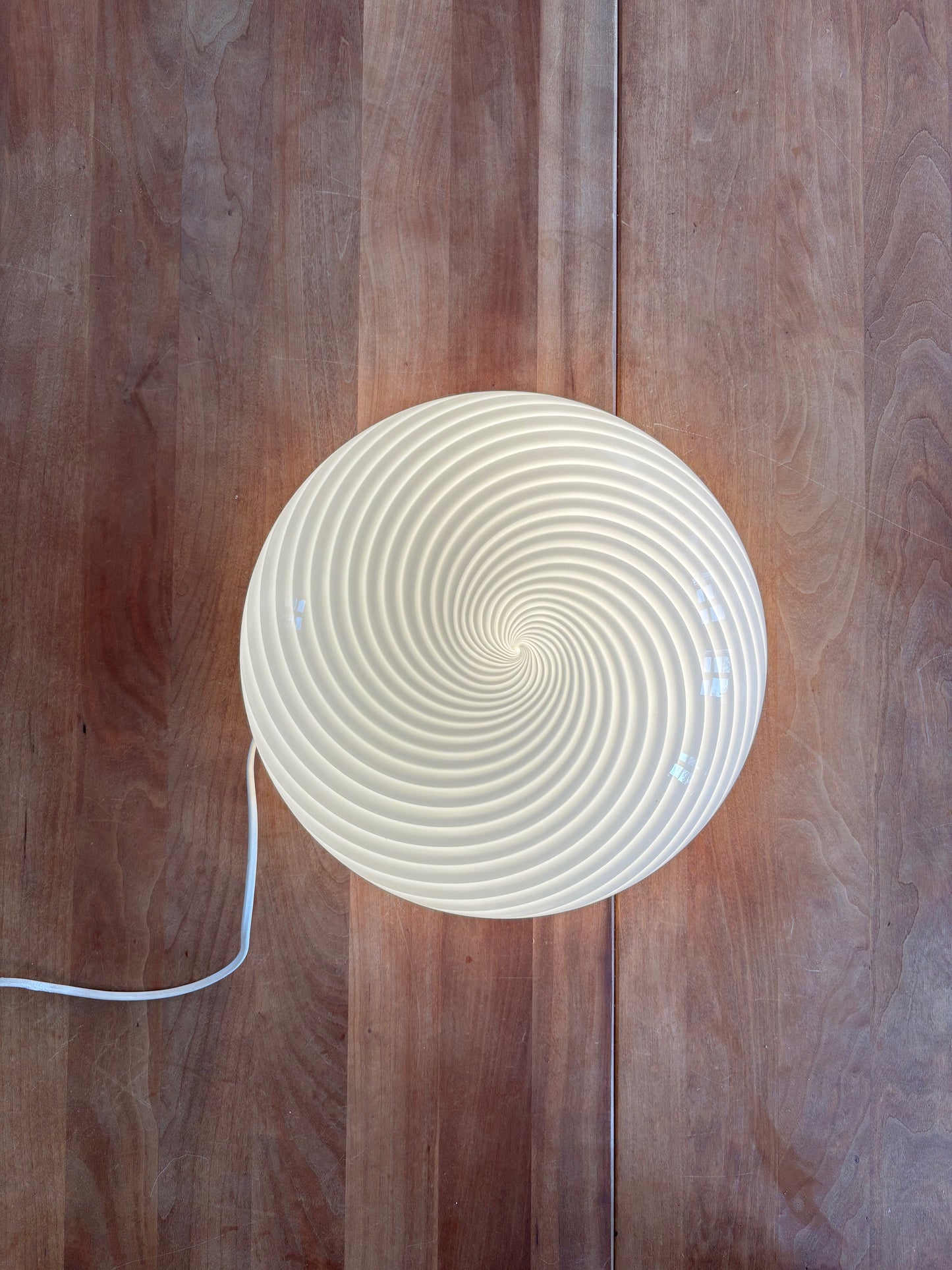 Vintage Murano plafond med hvidt swirl 30 cm