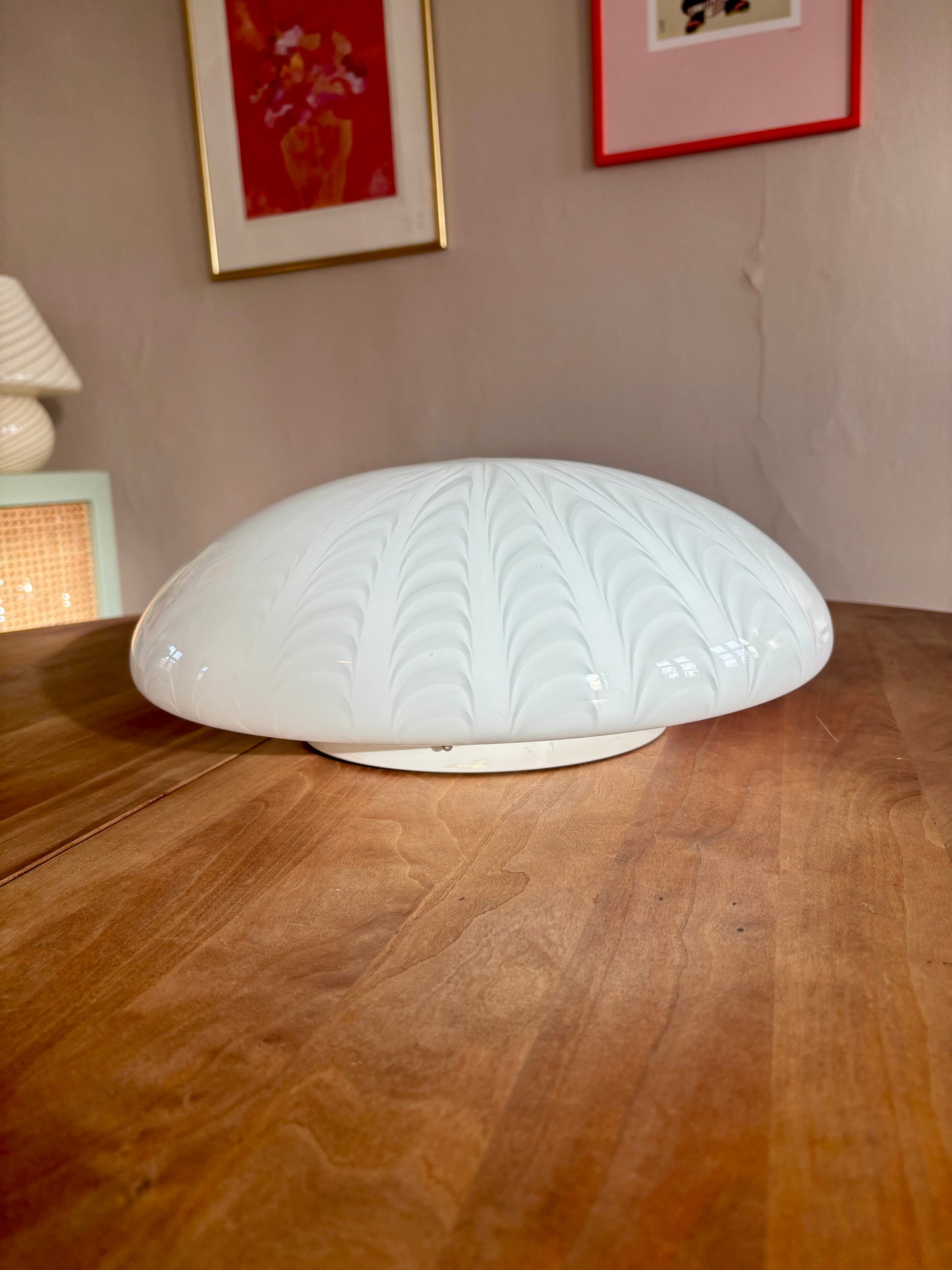 Vintage Murano hvid peacock plafond 38 cm