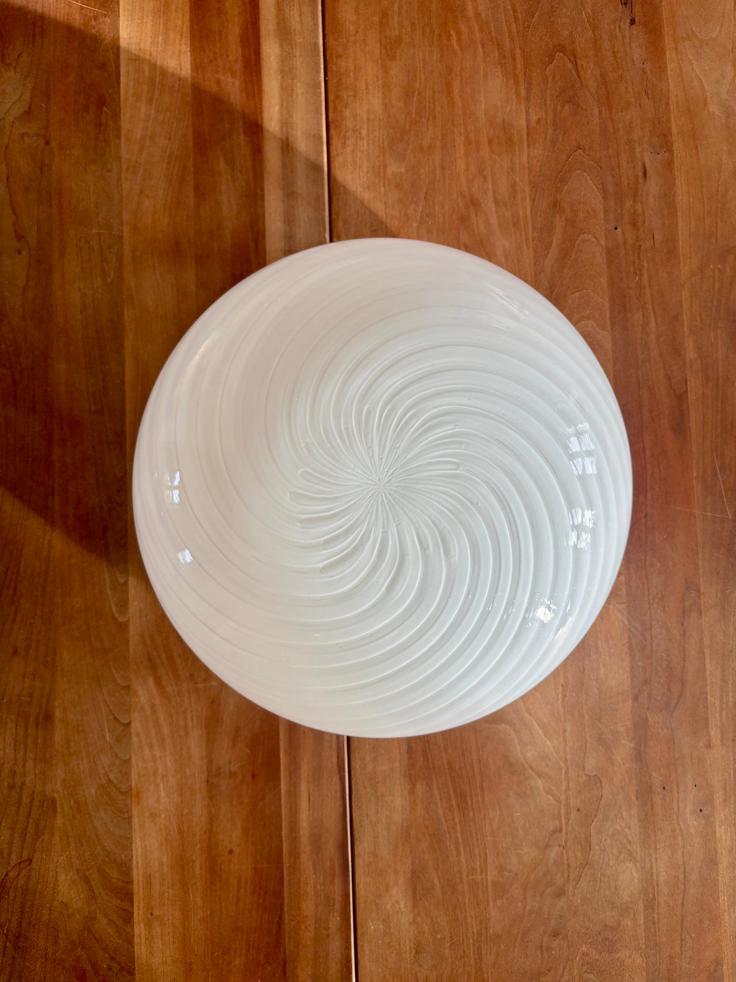 Vintage Murano plafond med hvidt swirl 35 cm