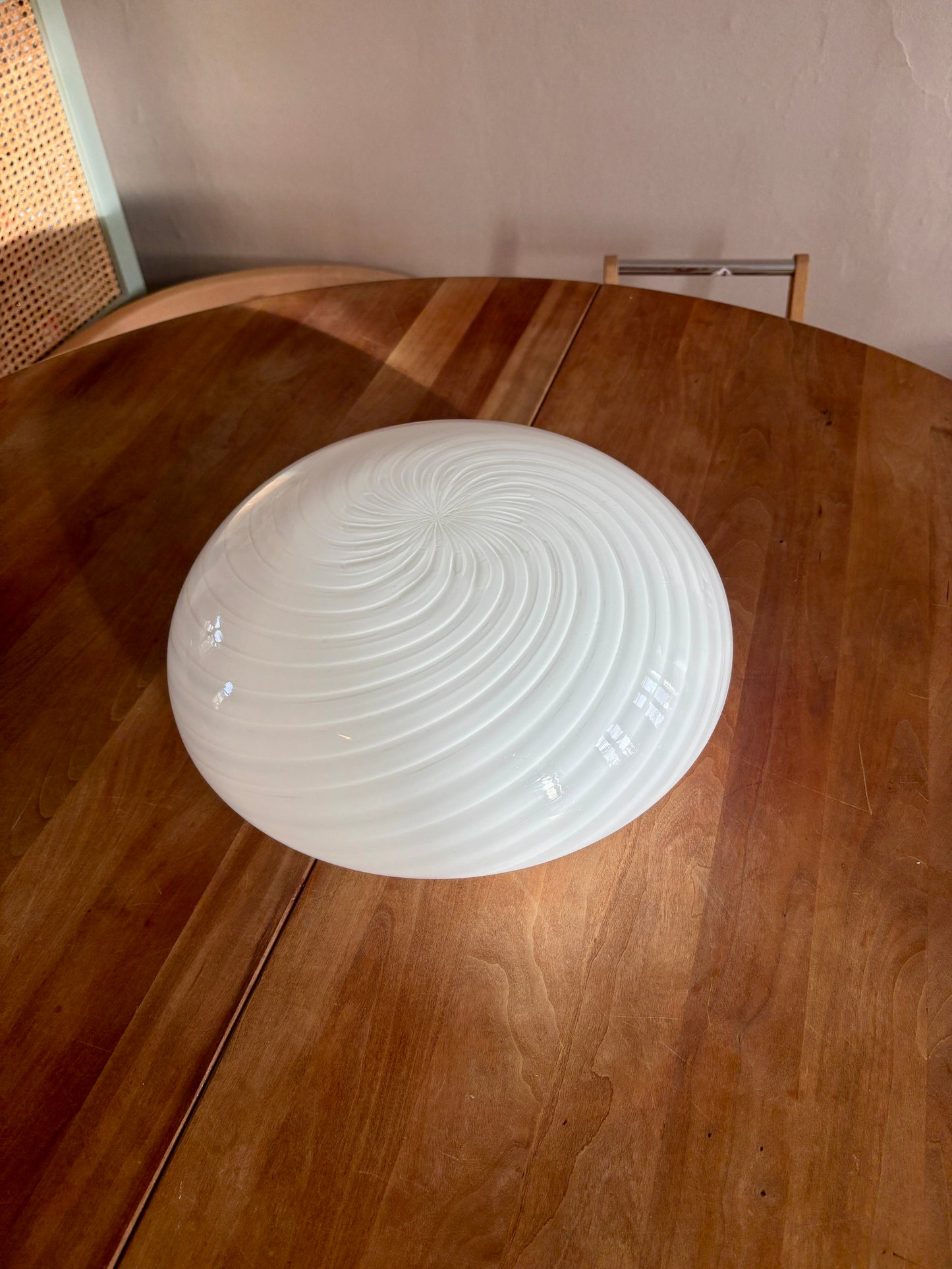 Vintage Murano plafond med hvidt swirl 35 cm