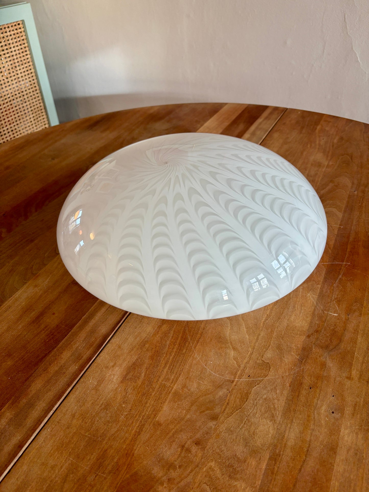 Vintage Murano hvid peacock plafond 38 cm