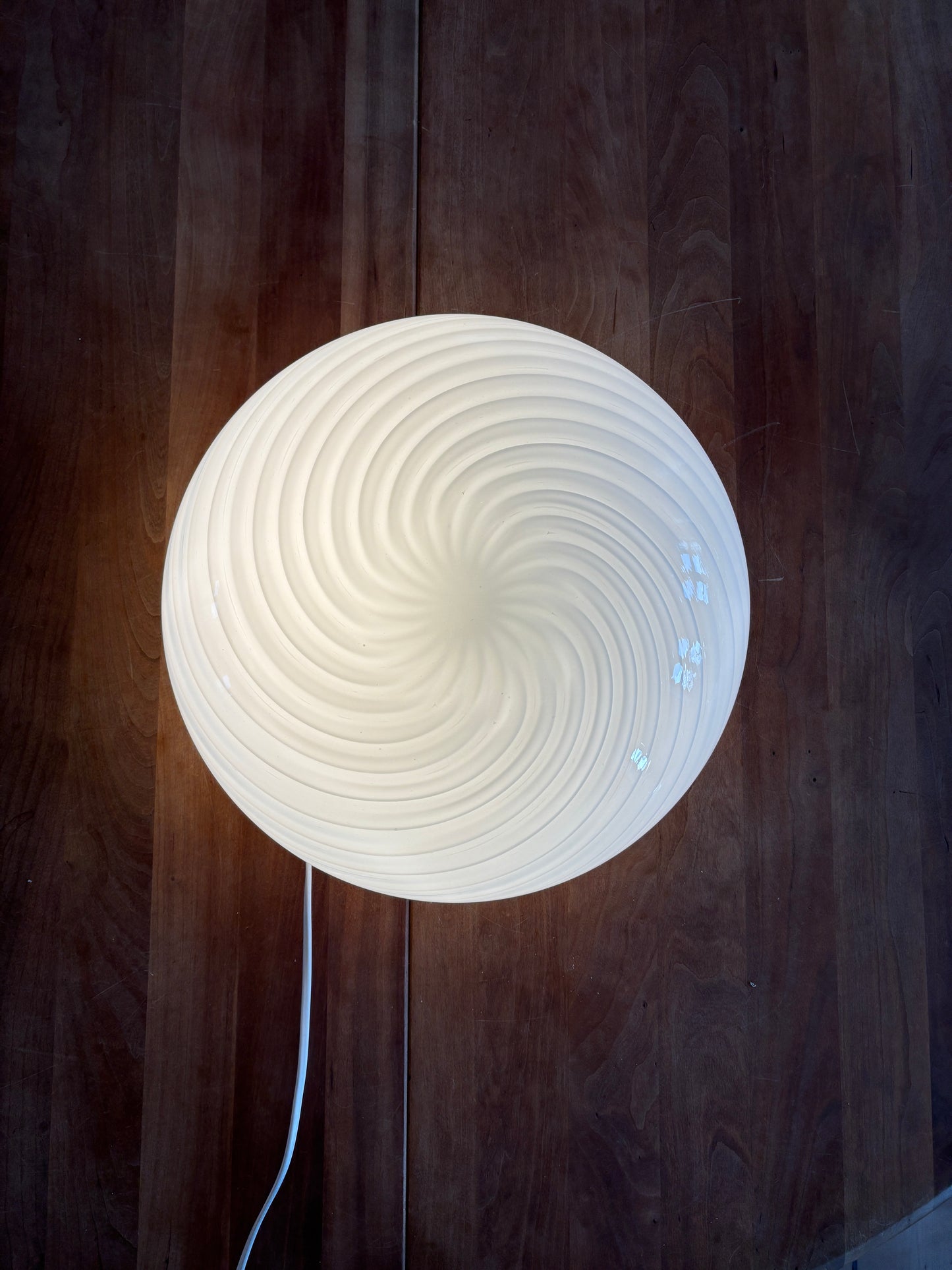 Vintage Murano plafond med hvidt swirl 35 cm