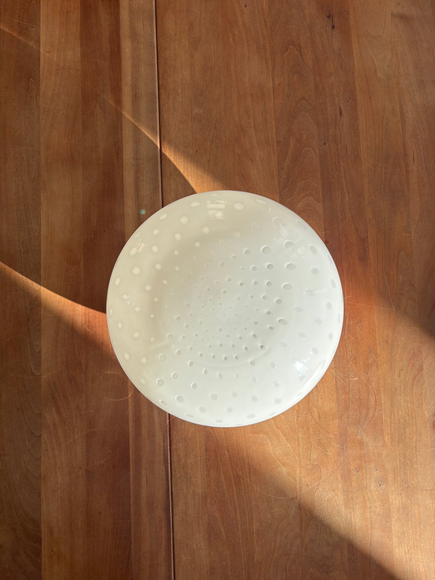 Vintage Murano plafond i hvid bullicante 28 cm