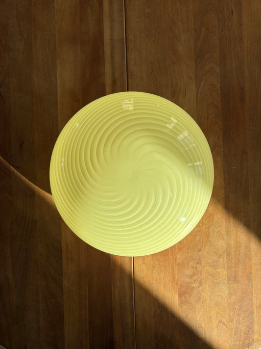 Vintage Murano plafond gul med swirl 36 cm