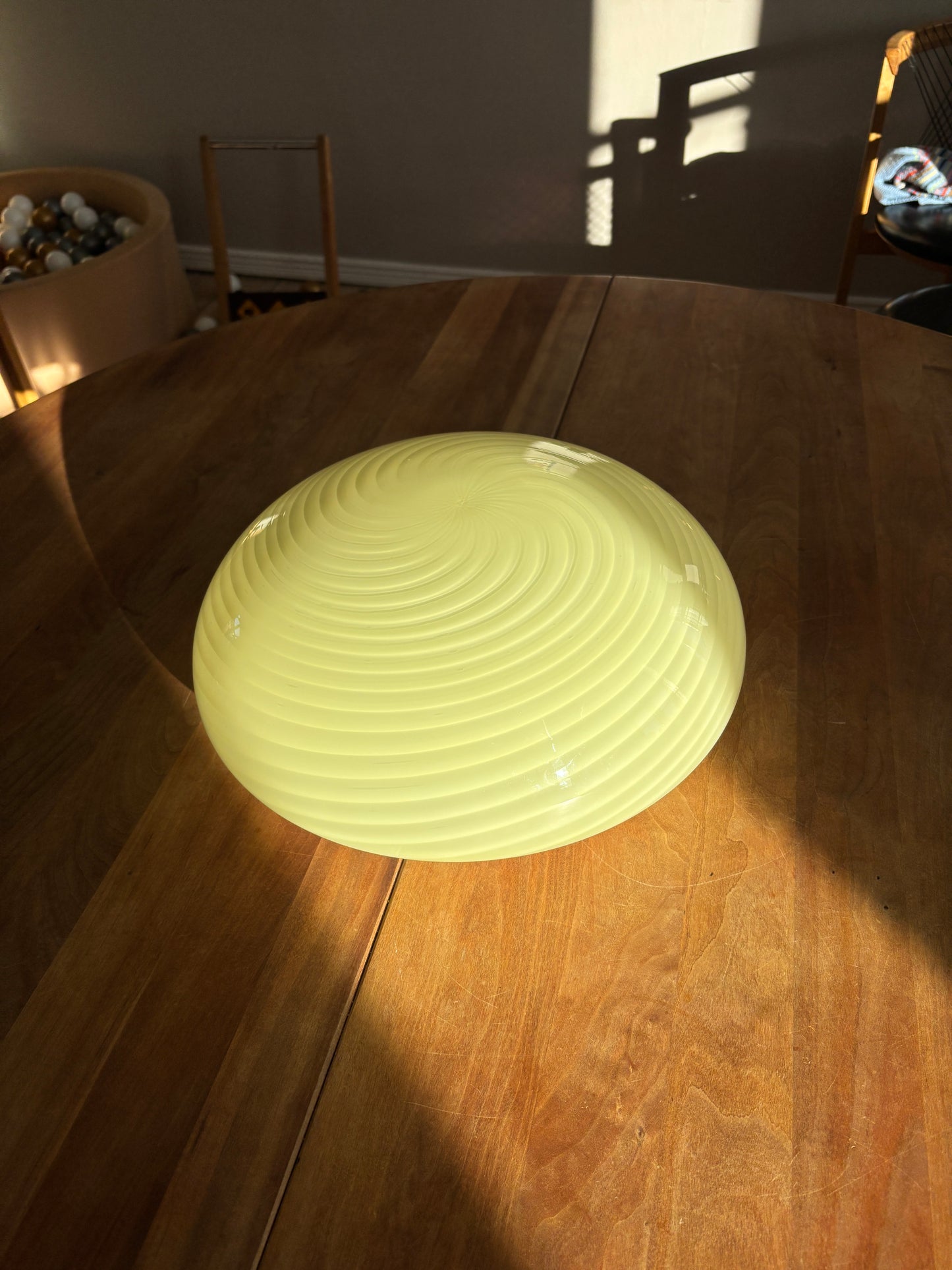 Vintage Murano plafond gul med swirl 36 cm