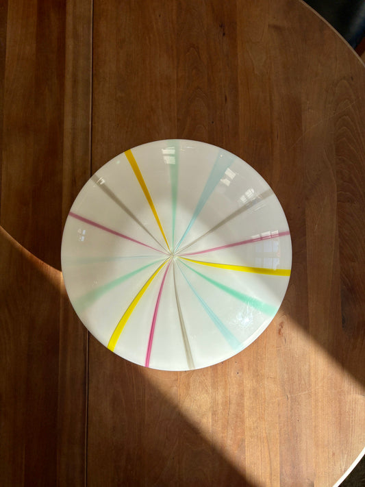 Kæmpe vintage Murano plafond lampe med multicolor filigrana mønster