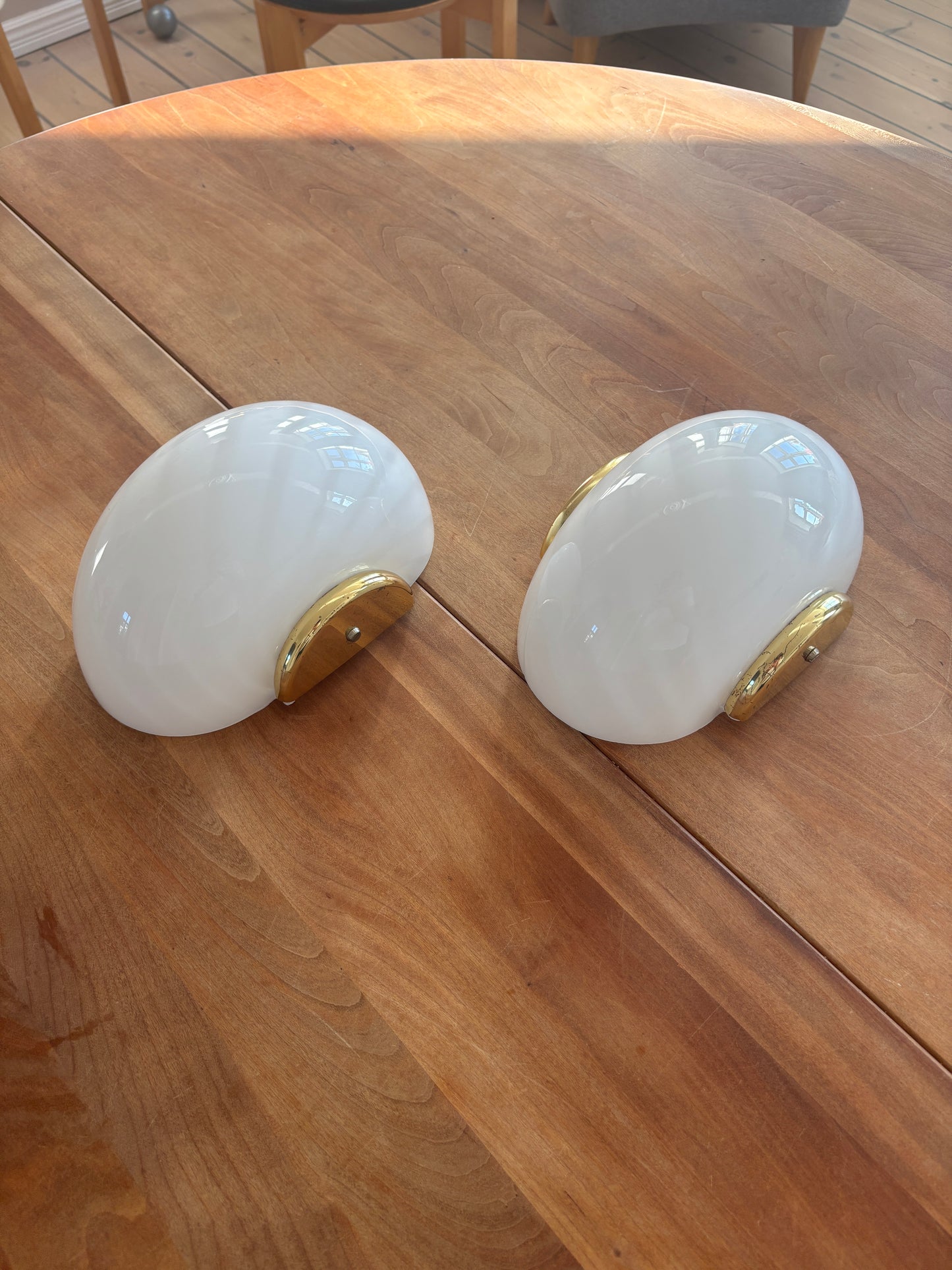 Vintage Murano muslinge væglampe i hvid swirl