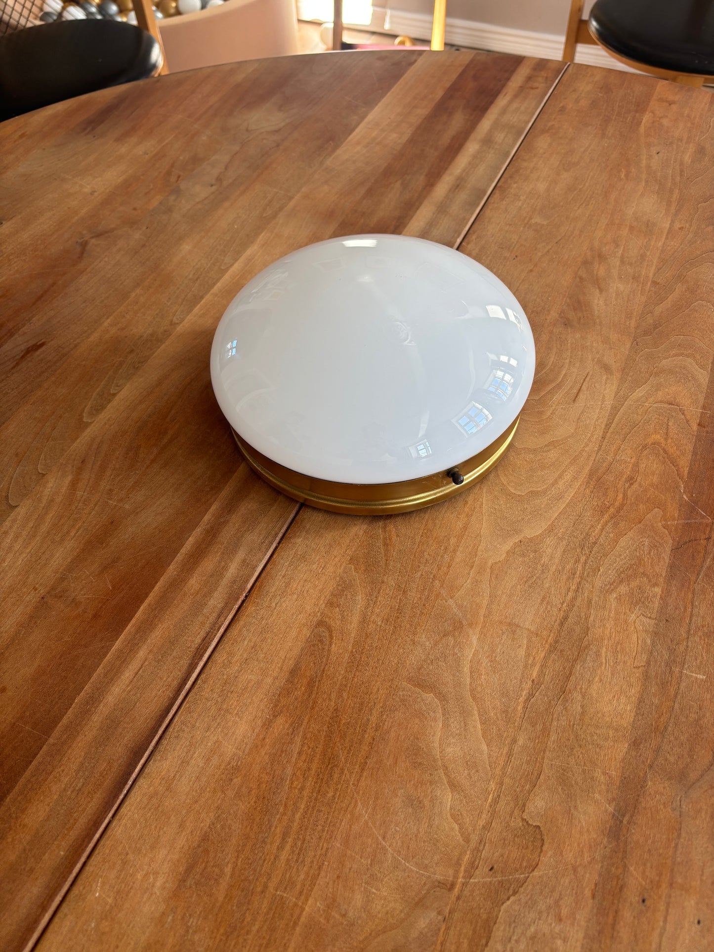 Vintage Murano plafond i hvidt opal glas 21 cm