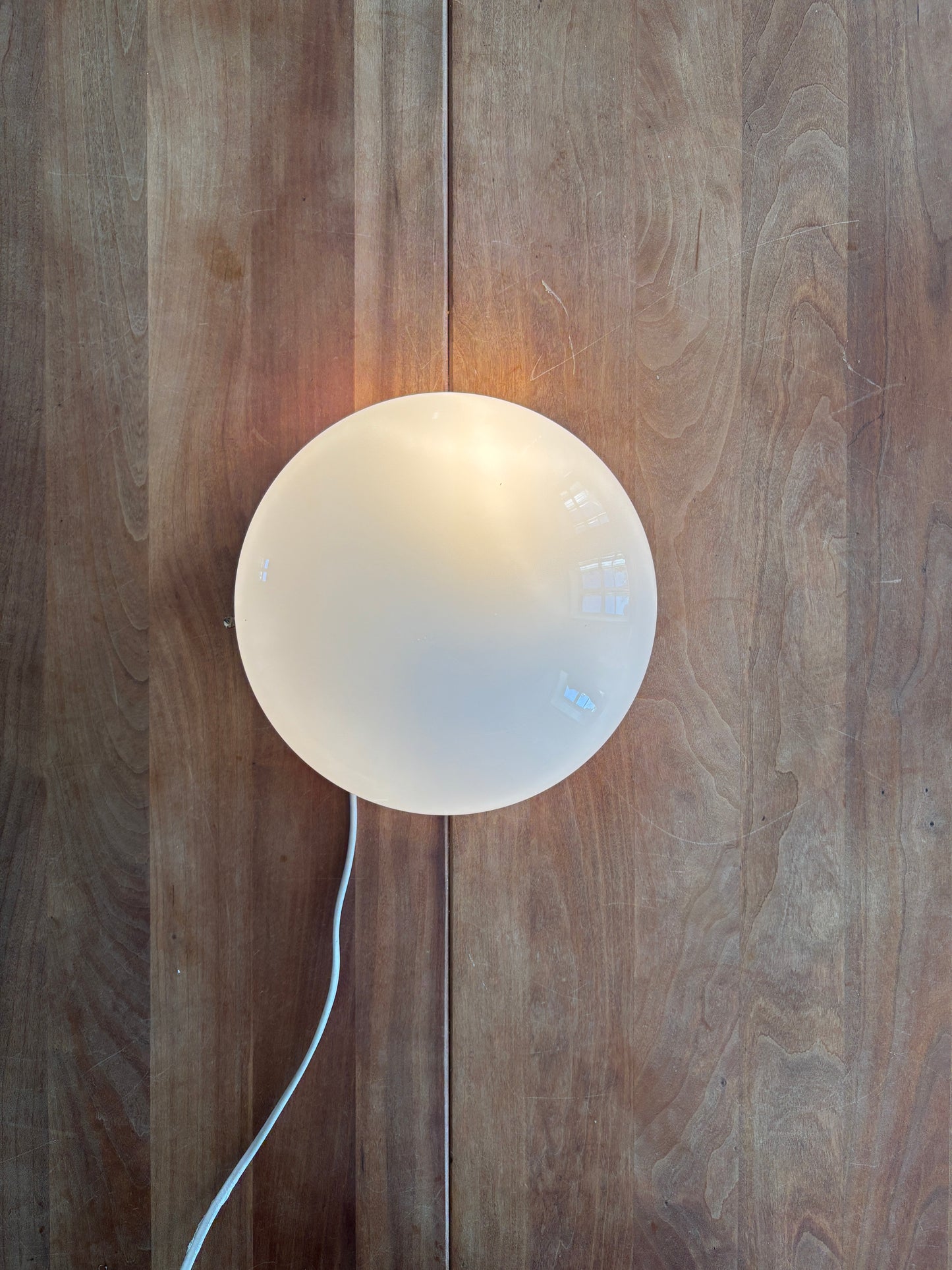 Vintage Murano plafond i hvidt opal glas 21 cm