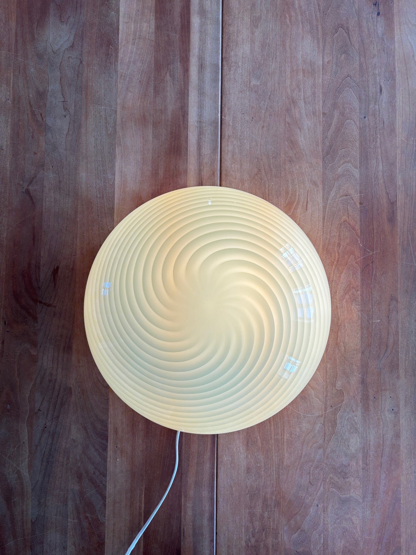 Vintage Murano plafond gul med swirl 36 cm