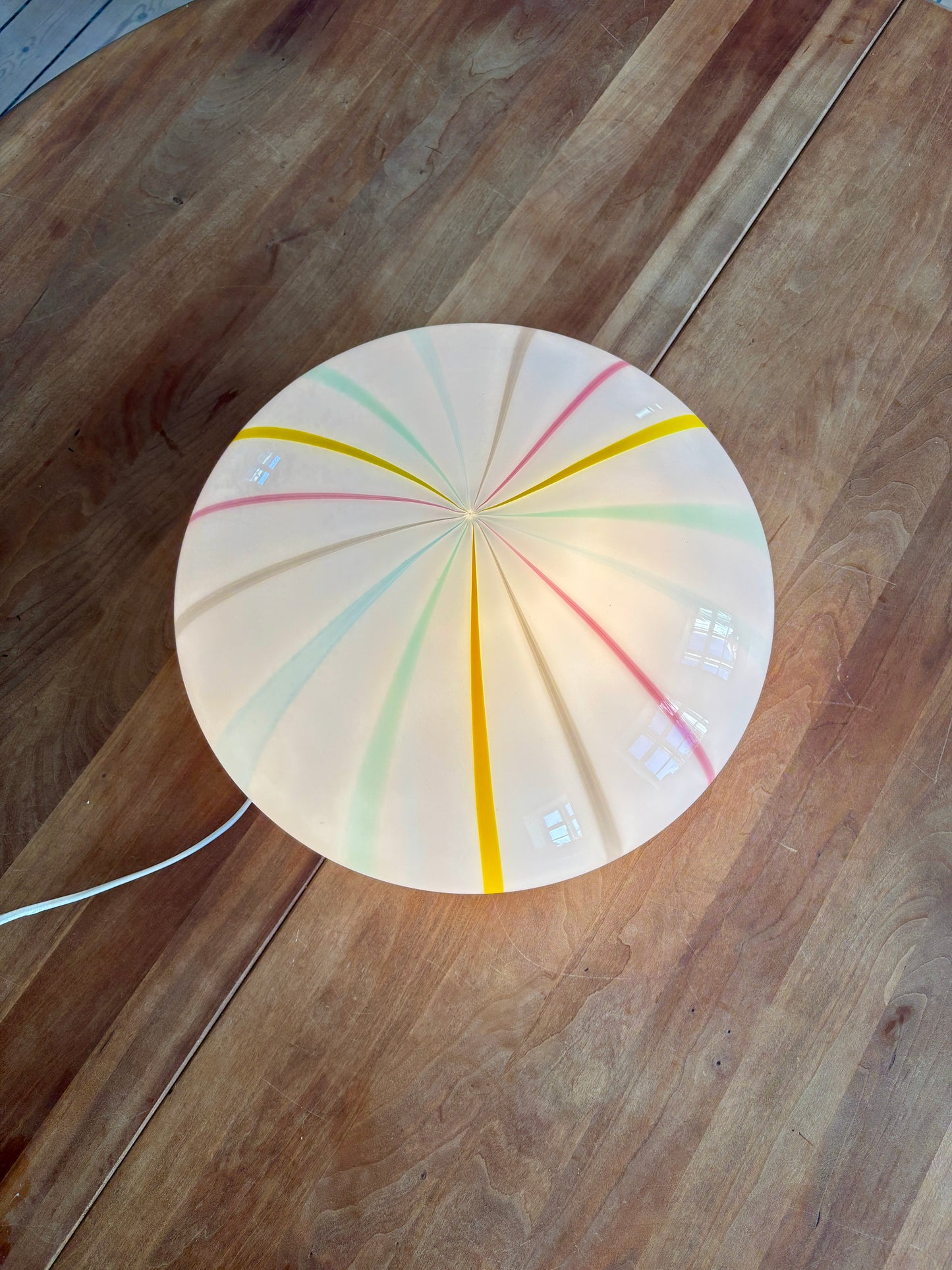 Kæmpe vintage Murano plafond lampe med multicolor filigrana mønster