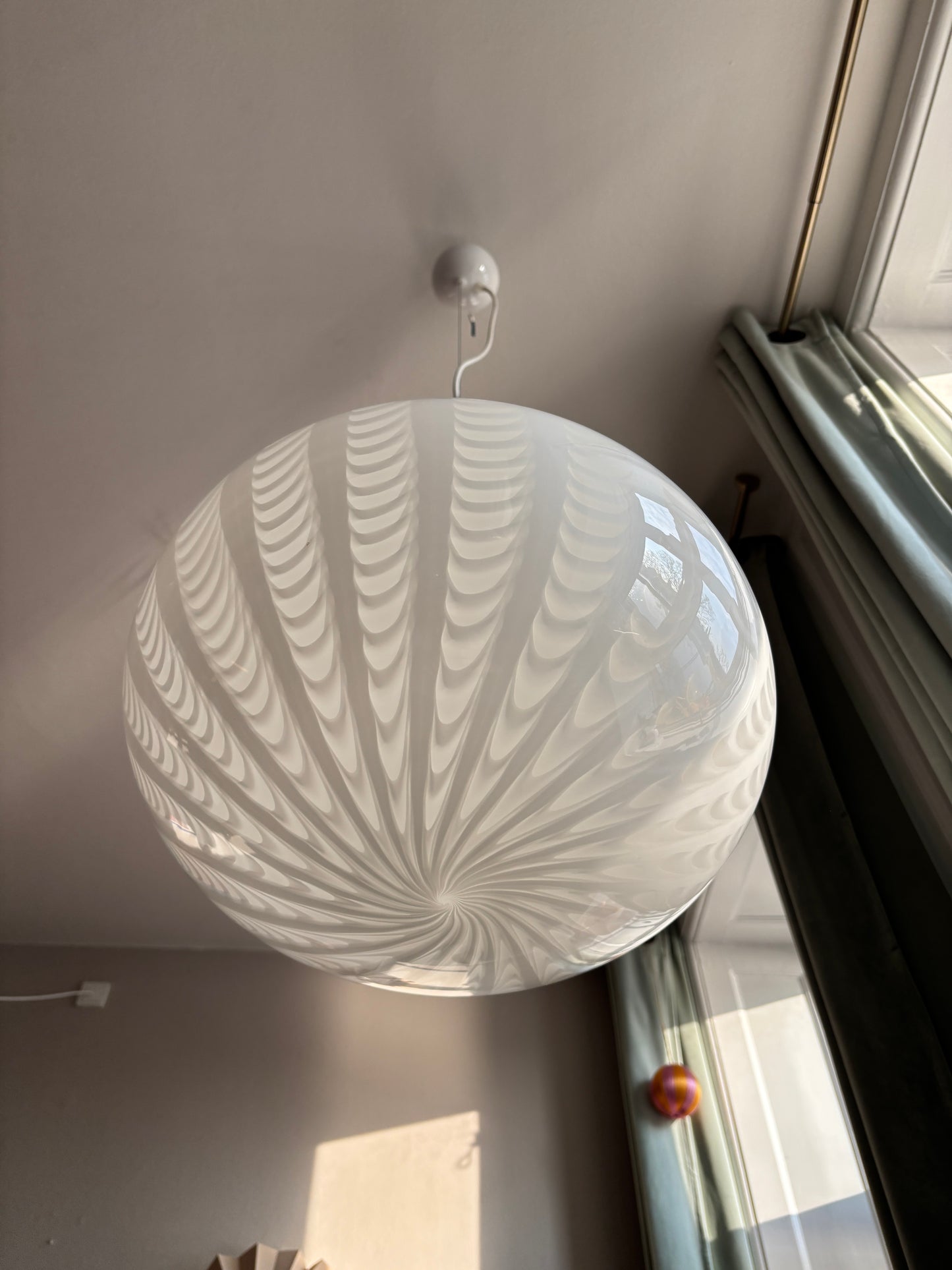 Vintage Murano pendel med peacock mønster 40 cm