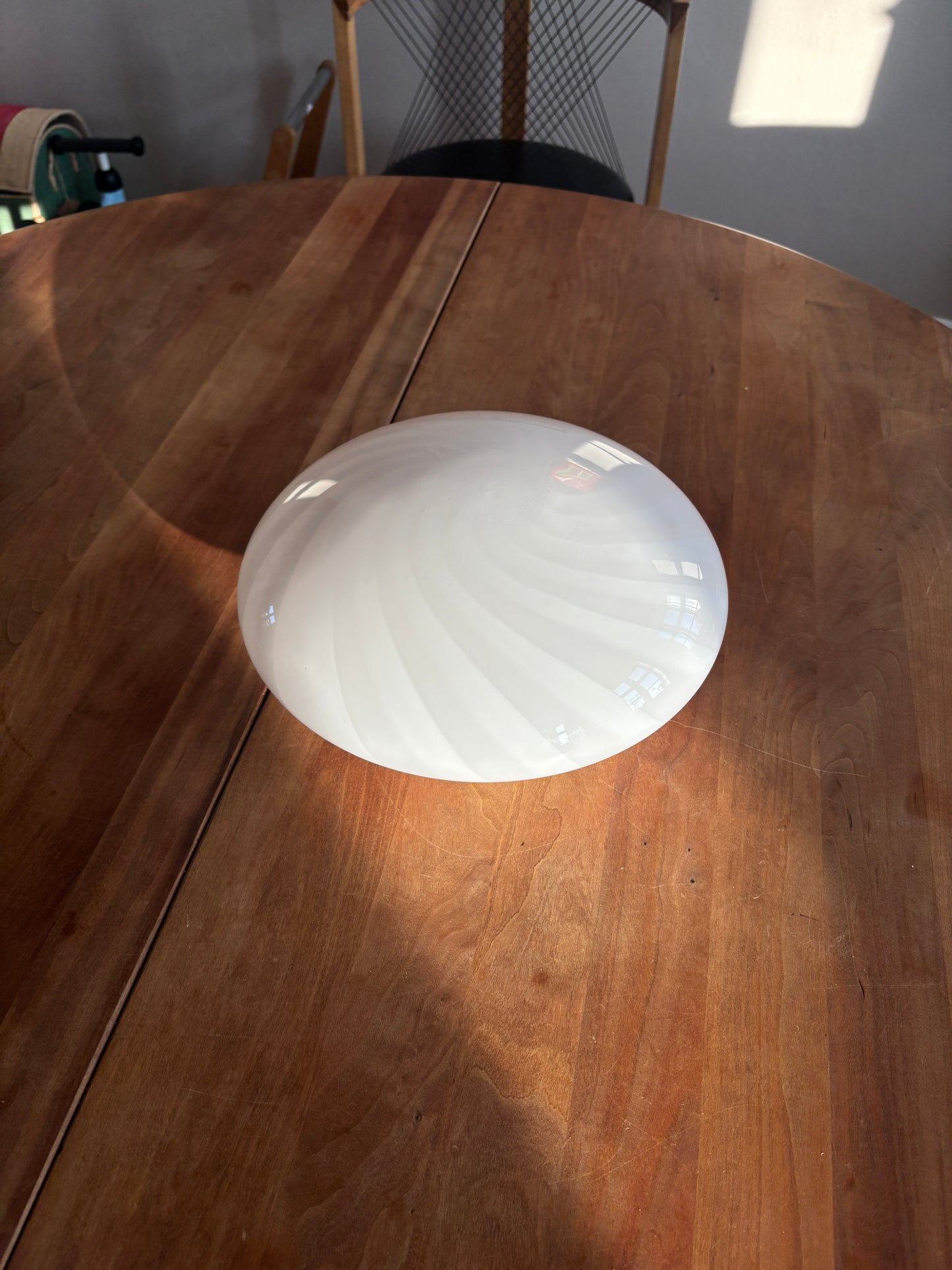 Vintage Murano plafond med hvidt swirl 30 cm