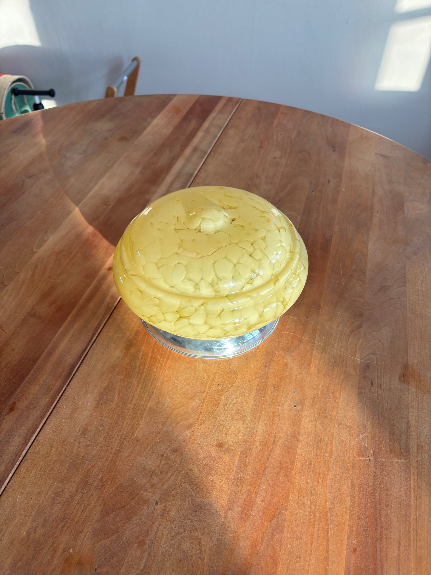 Vintage Murano plafond i gult mønster 25 cm