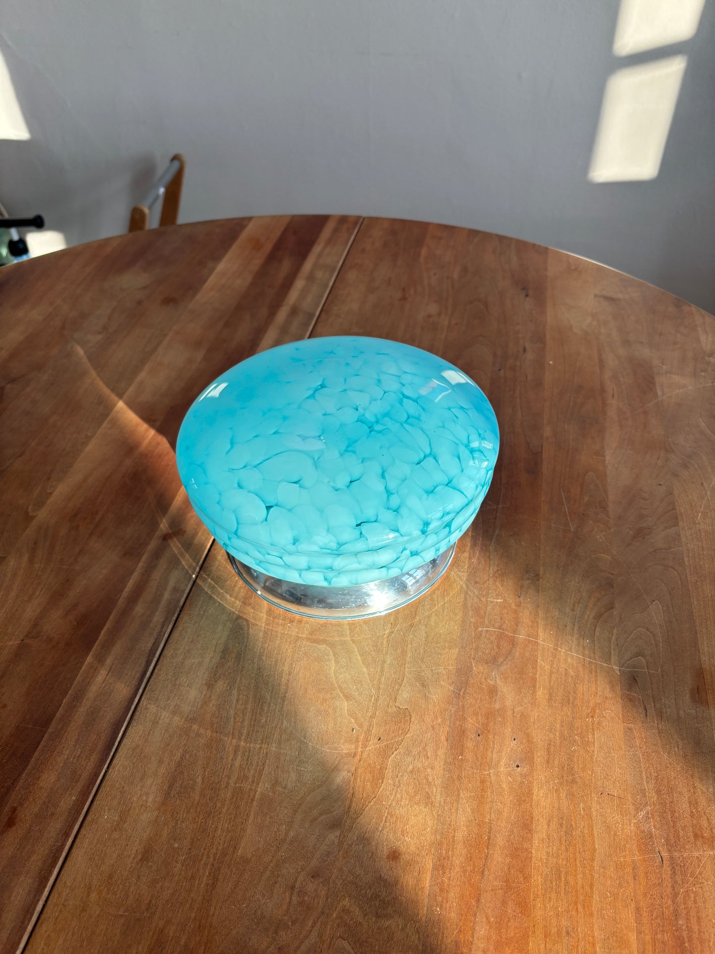 Vintage Murano plafonds i blåt mønster 25 cm