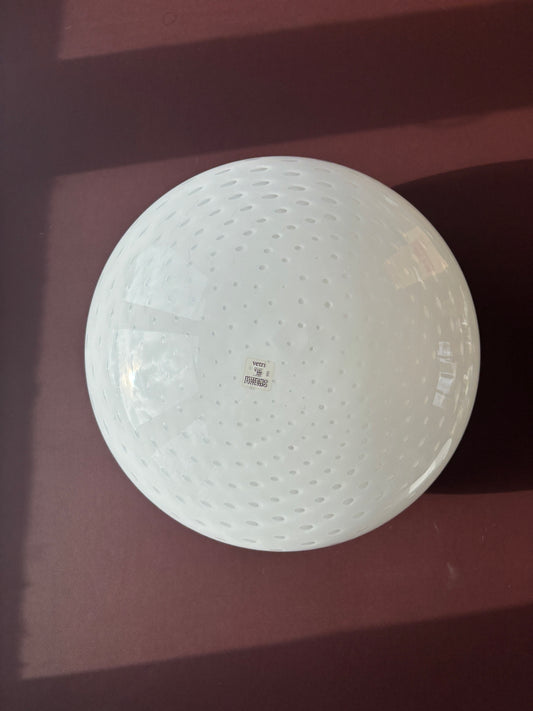 Vintage Murano Effetre plafond i hvid bullicante 40 cm