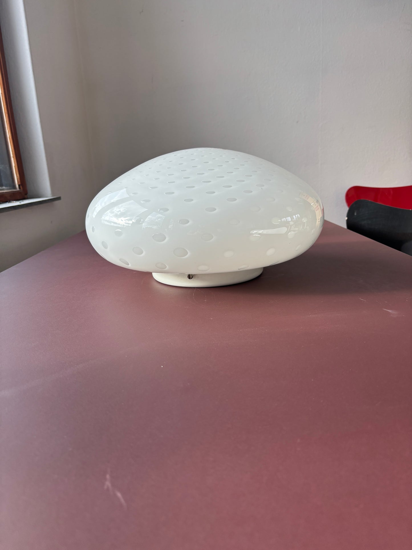 Vintage Murano Effetre plafond i hvid bullicante 40 cm