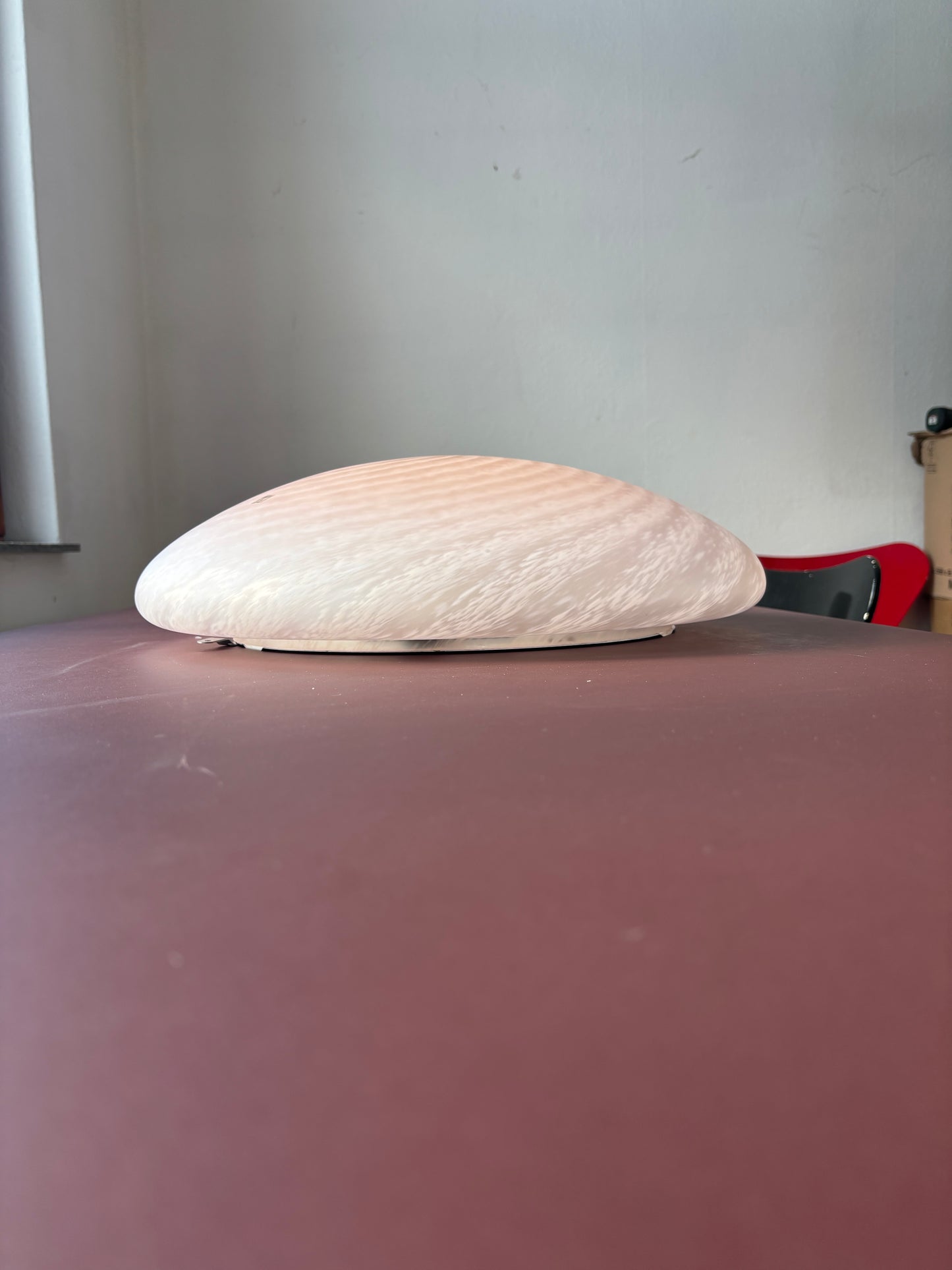 Sjælden vintage Murano plafond lyserødt mønster 45 cm