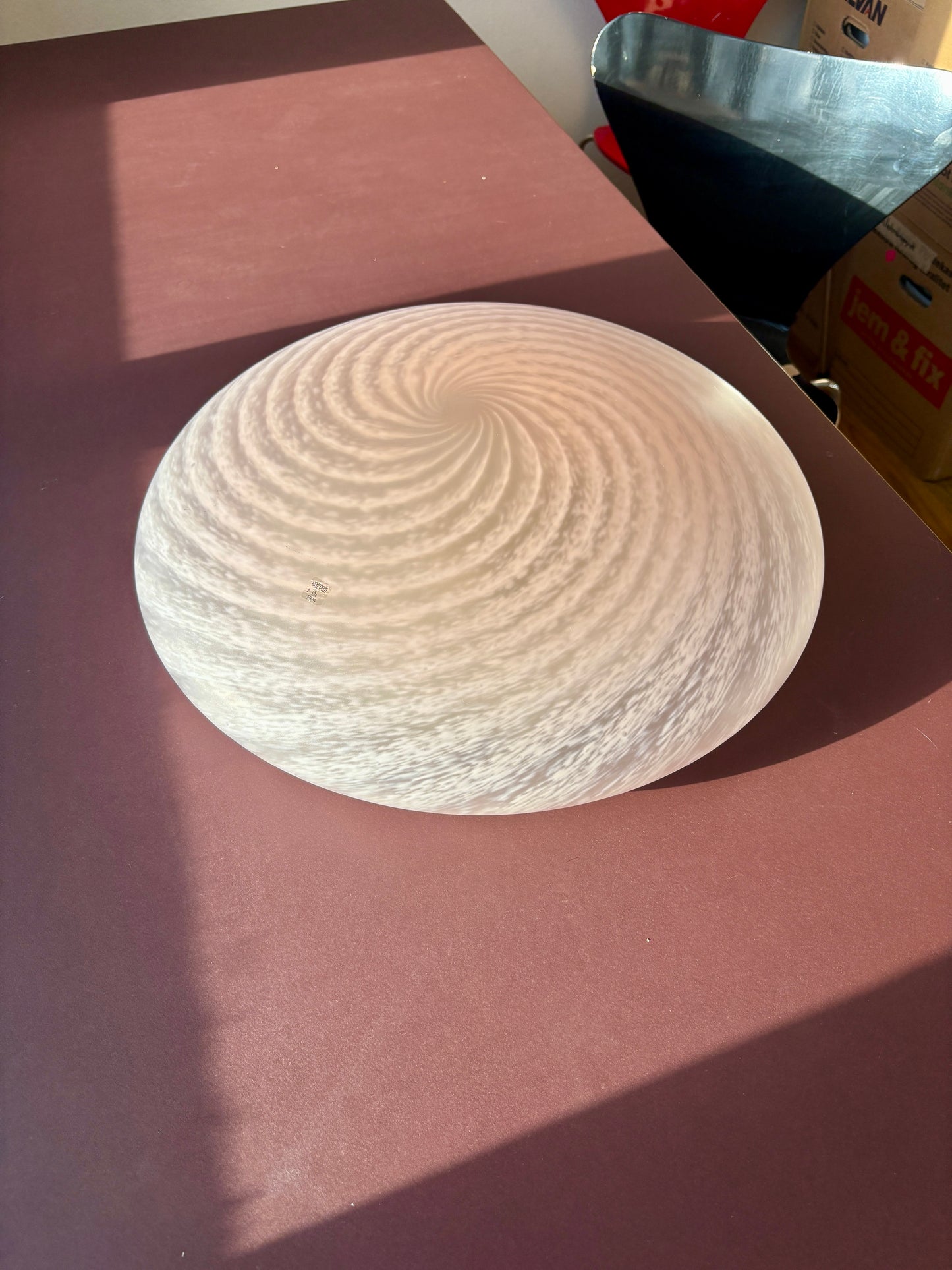 Sjælden vintage Murano plafond lyserødt mønster 45 cm