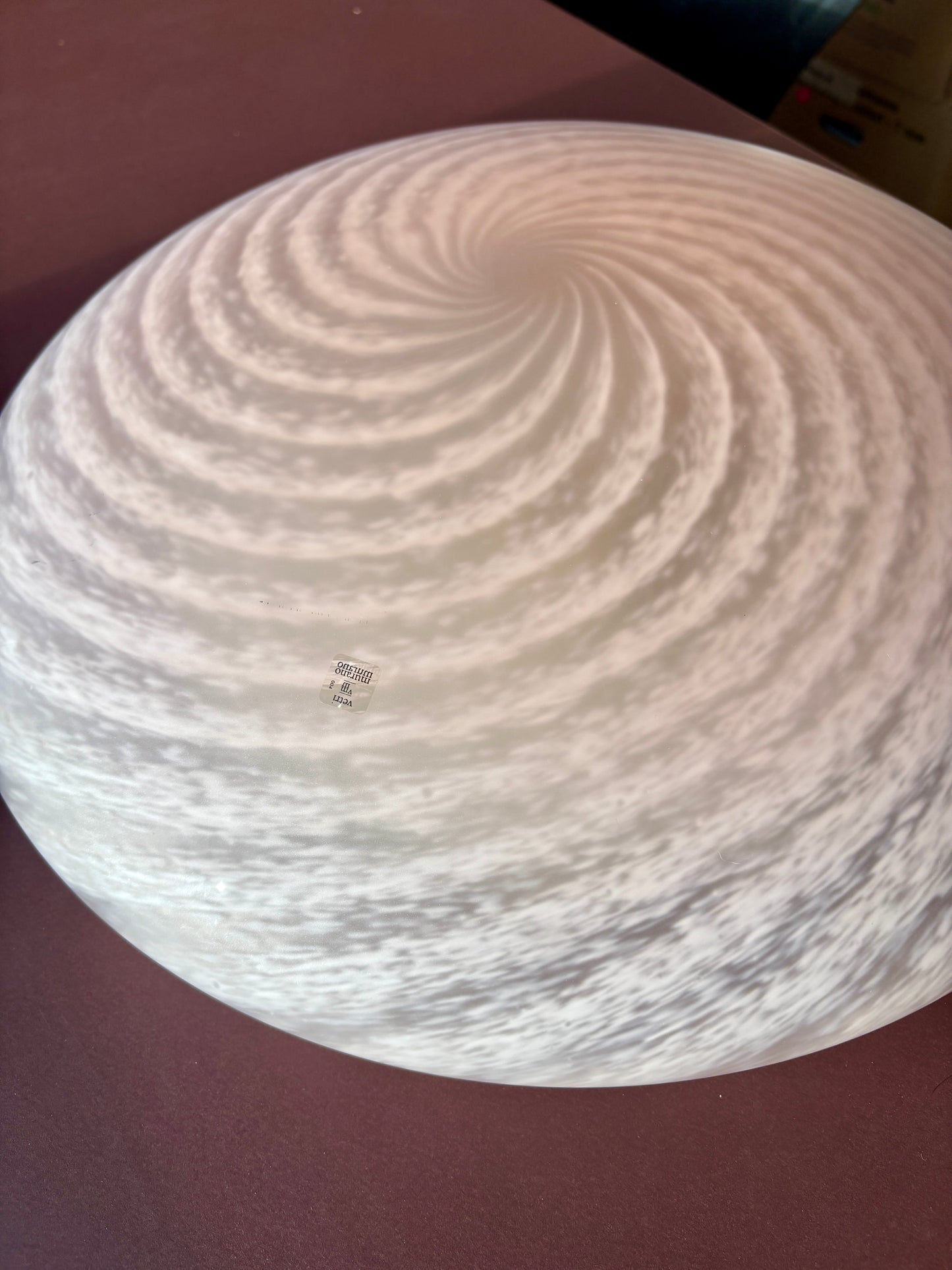 Sjælden vintage Murano plafond lyserødt mønster 45 cm